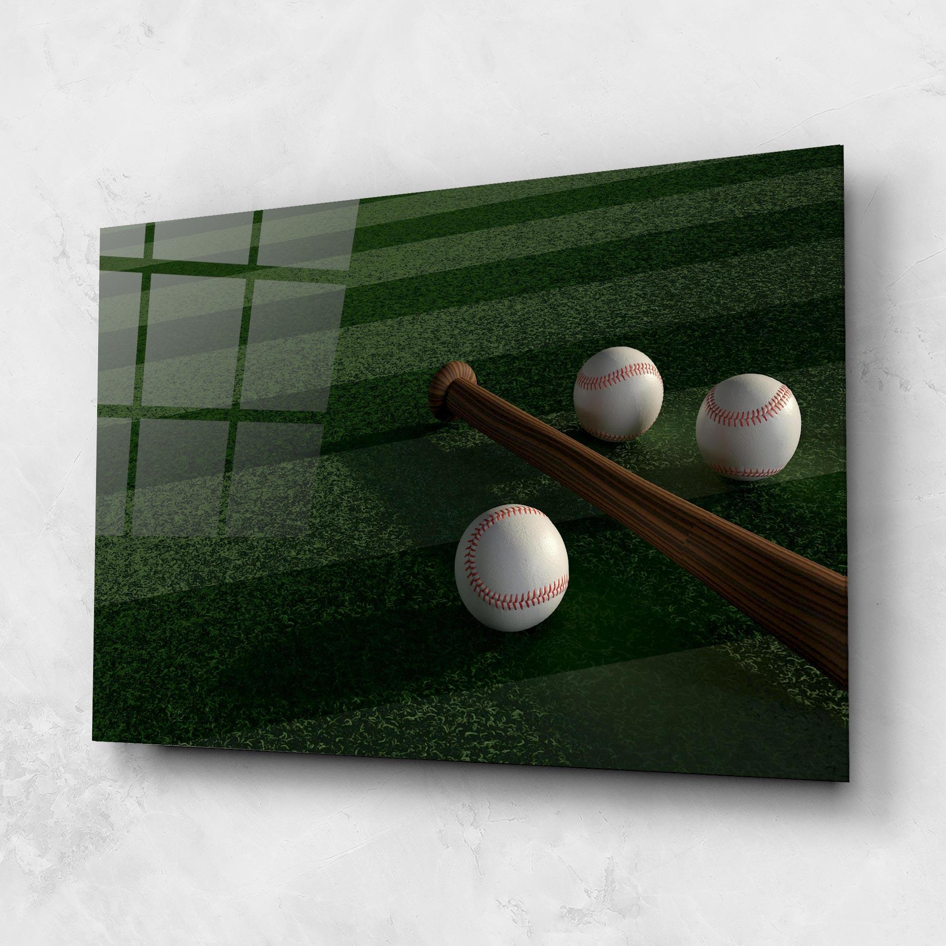 Üvegkép Baseball Balls On Grass mockup 1