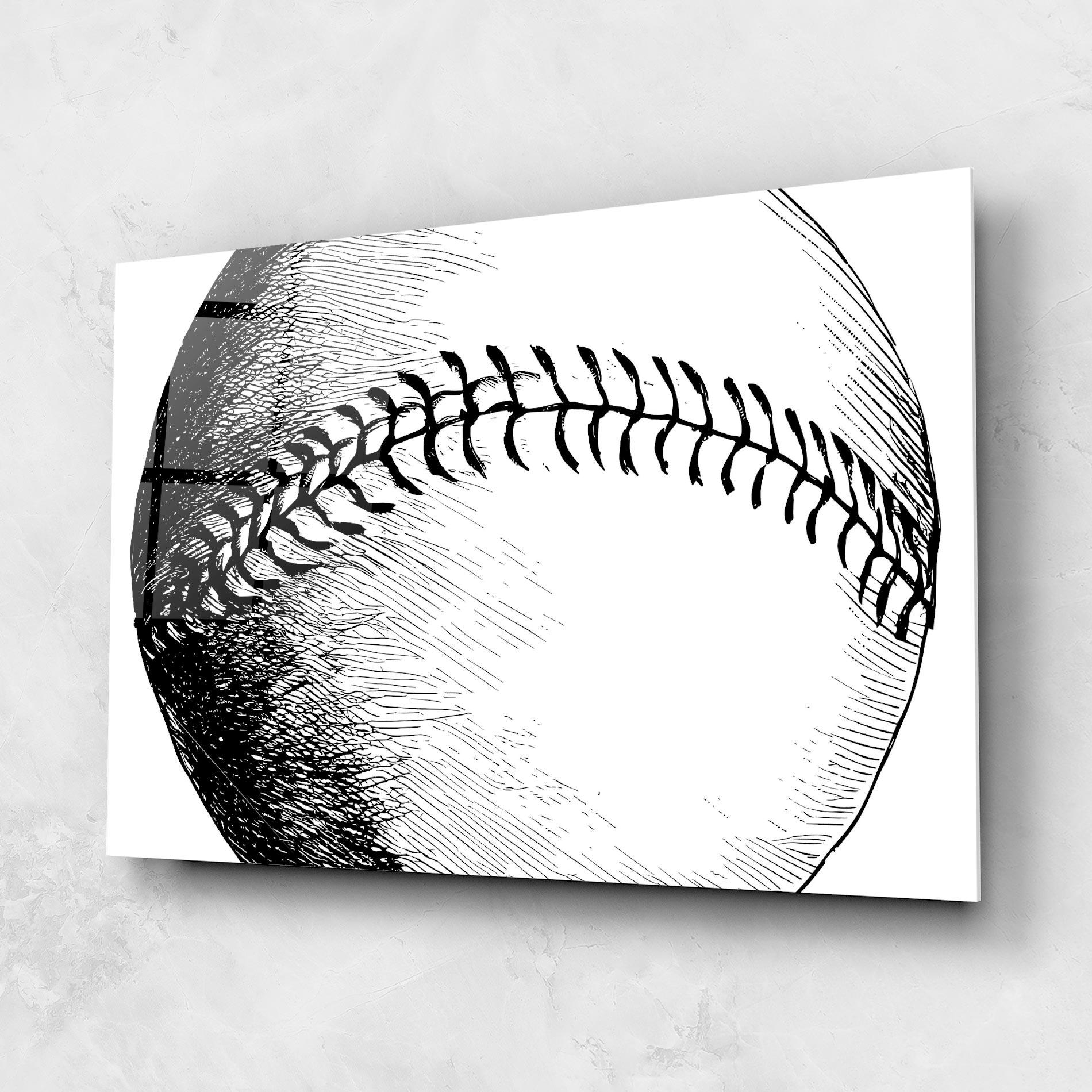 Üvegkép Baseball Black Line mockup 1