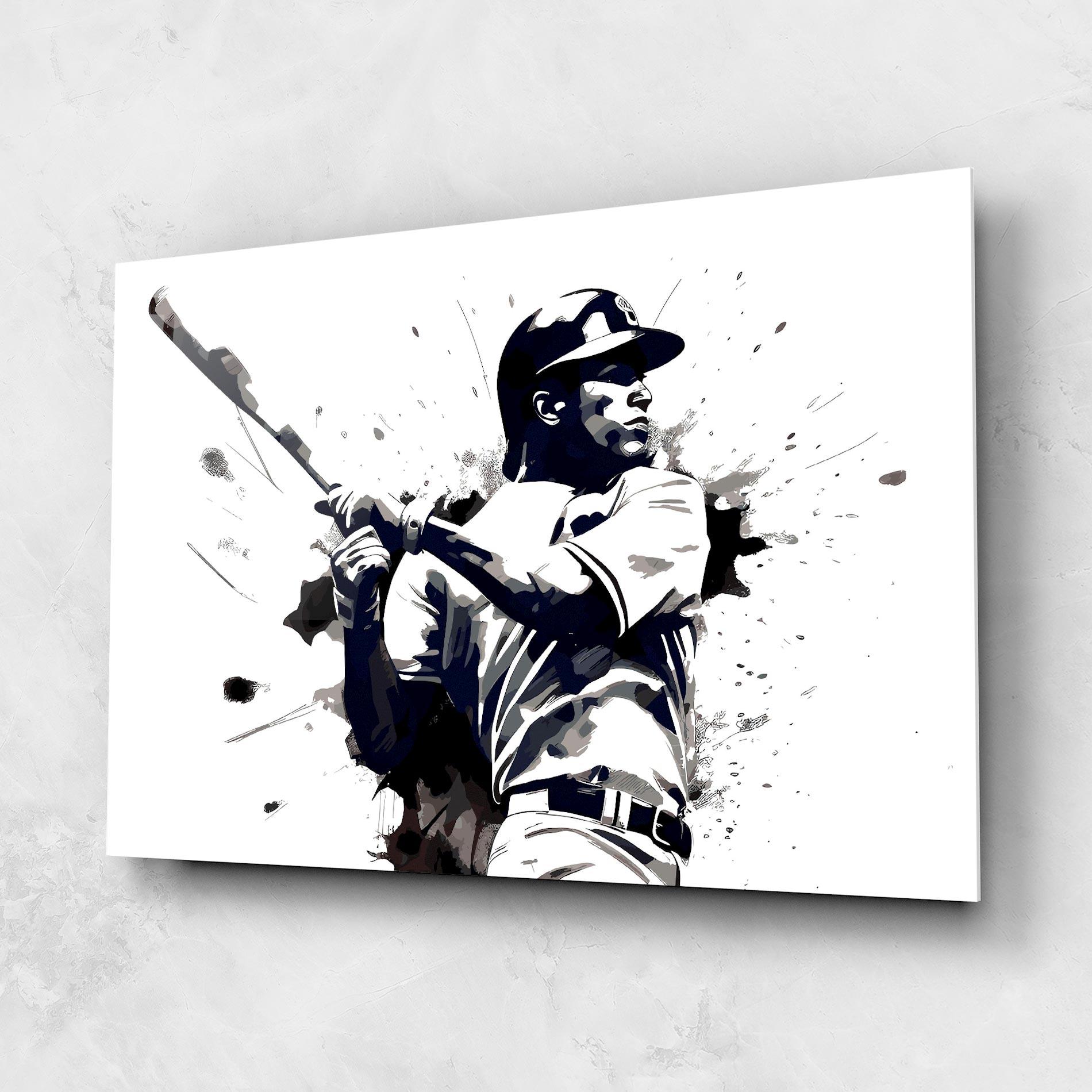 Üvegkép Baseball Grey Art mockup 1