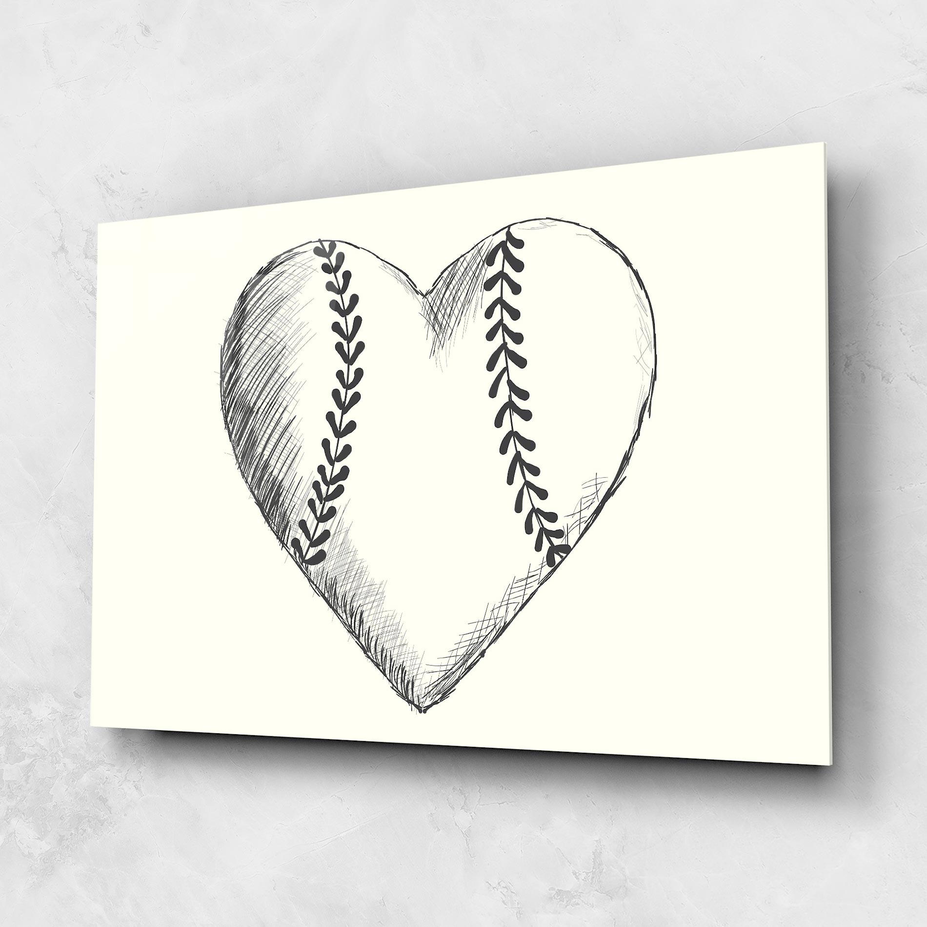 Üvegkép Baseball Heart mockup 1