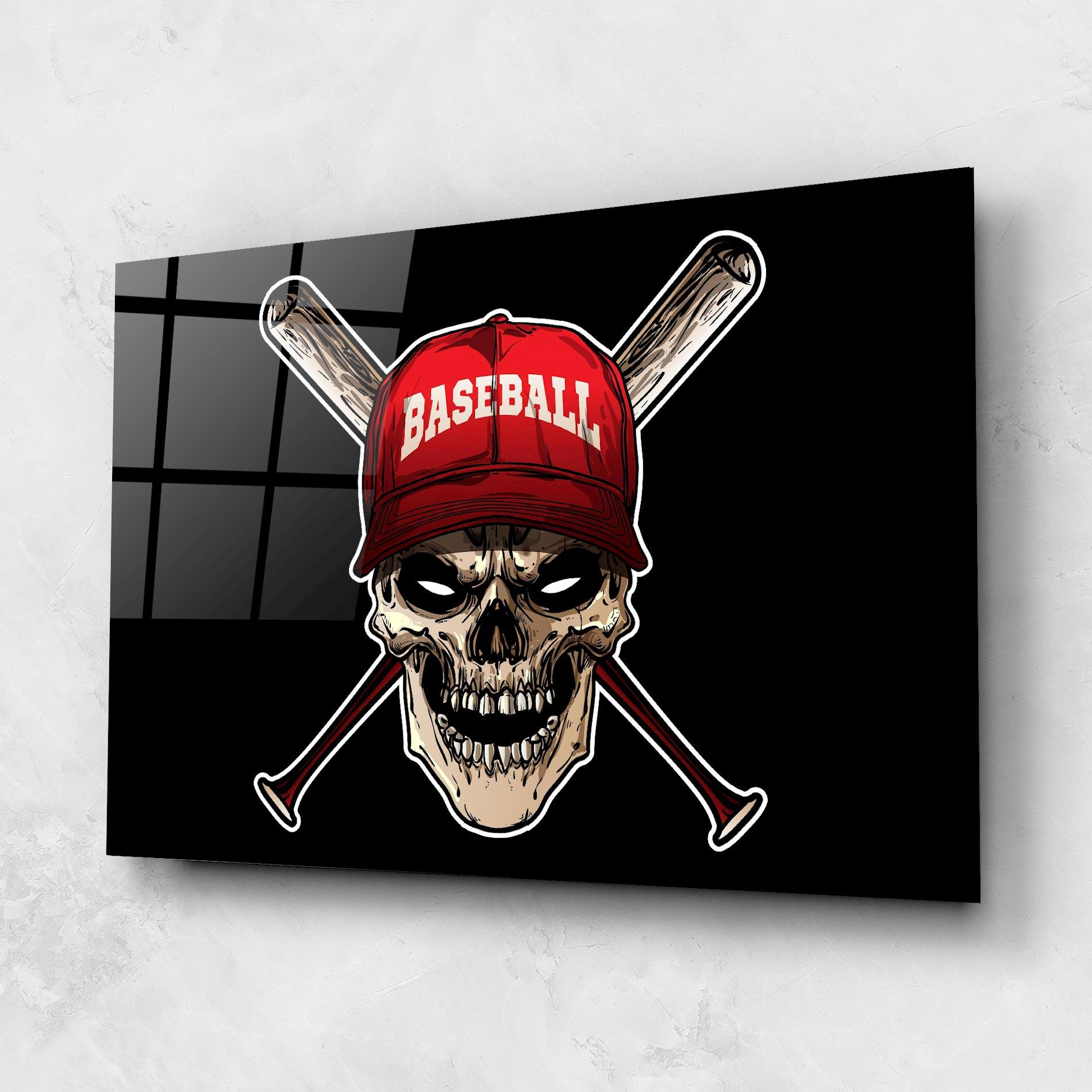 Üvegkép Baseball Skull mockup 1