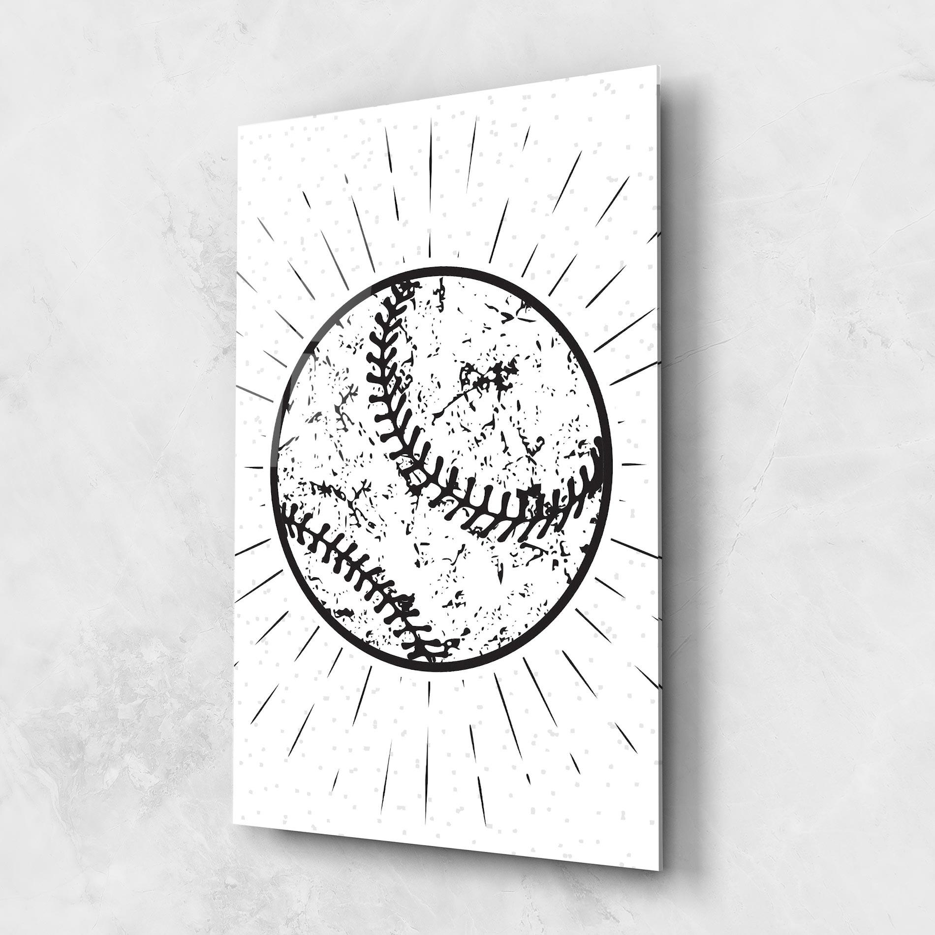 Üvegkép Baseball Ball Line mockup 1