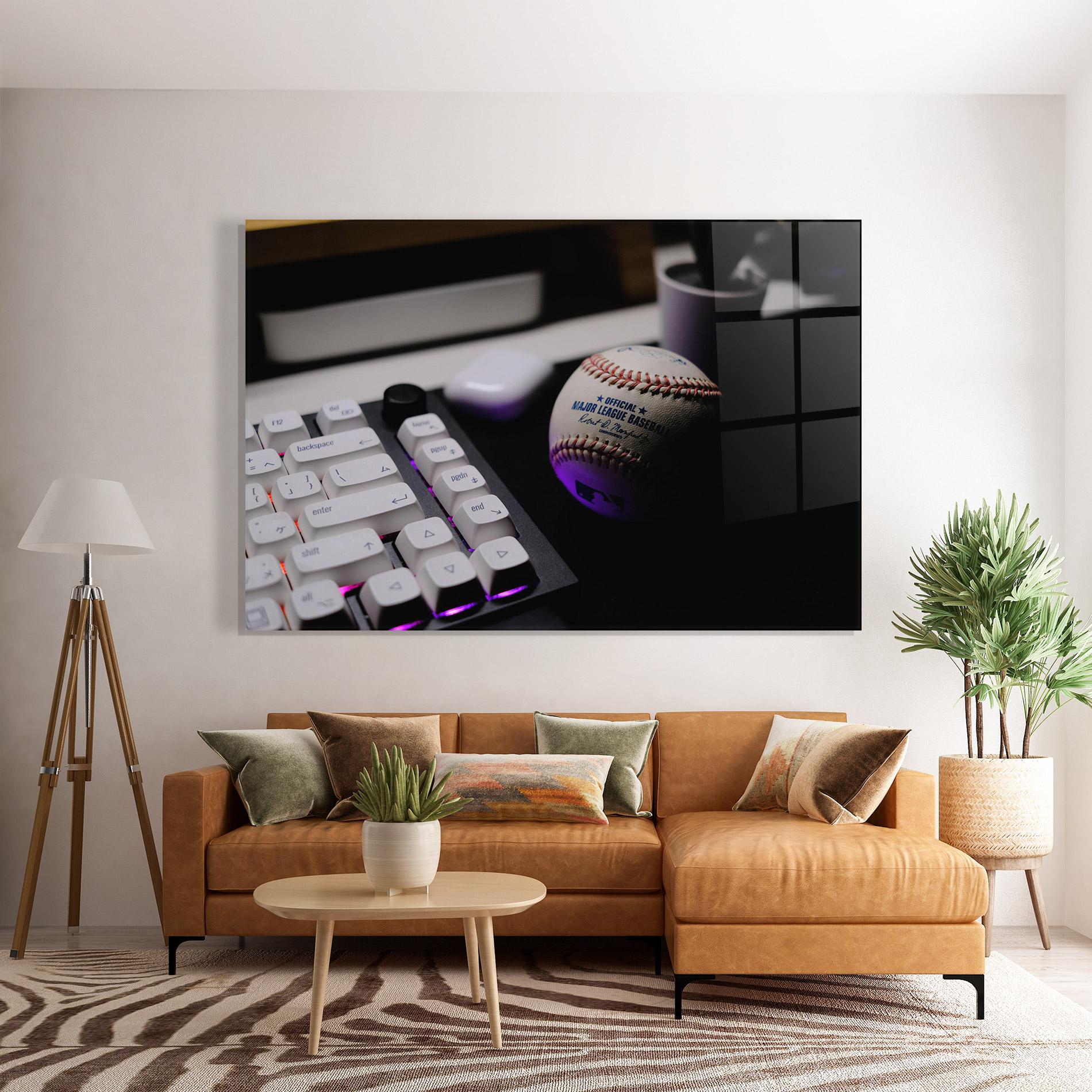 Üvegkép Baseball Ball Gaming mockup 7