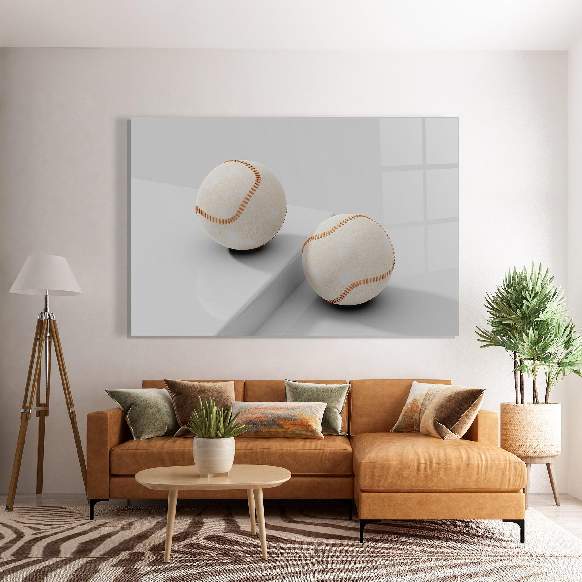 Üvegkép Baseball Ball On White mockup 7