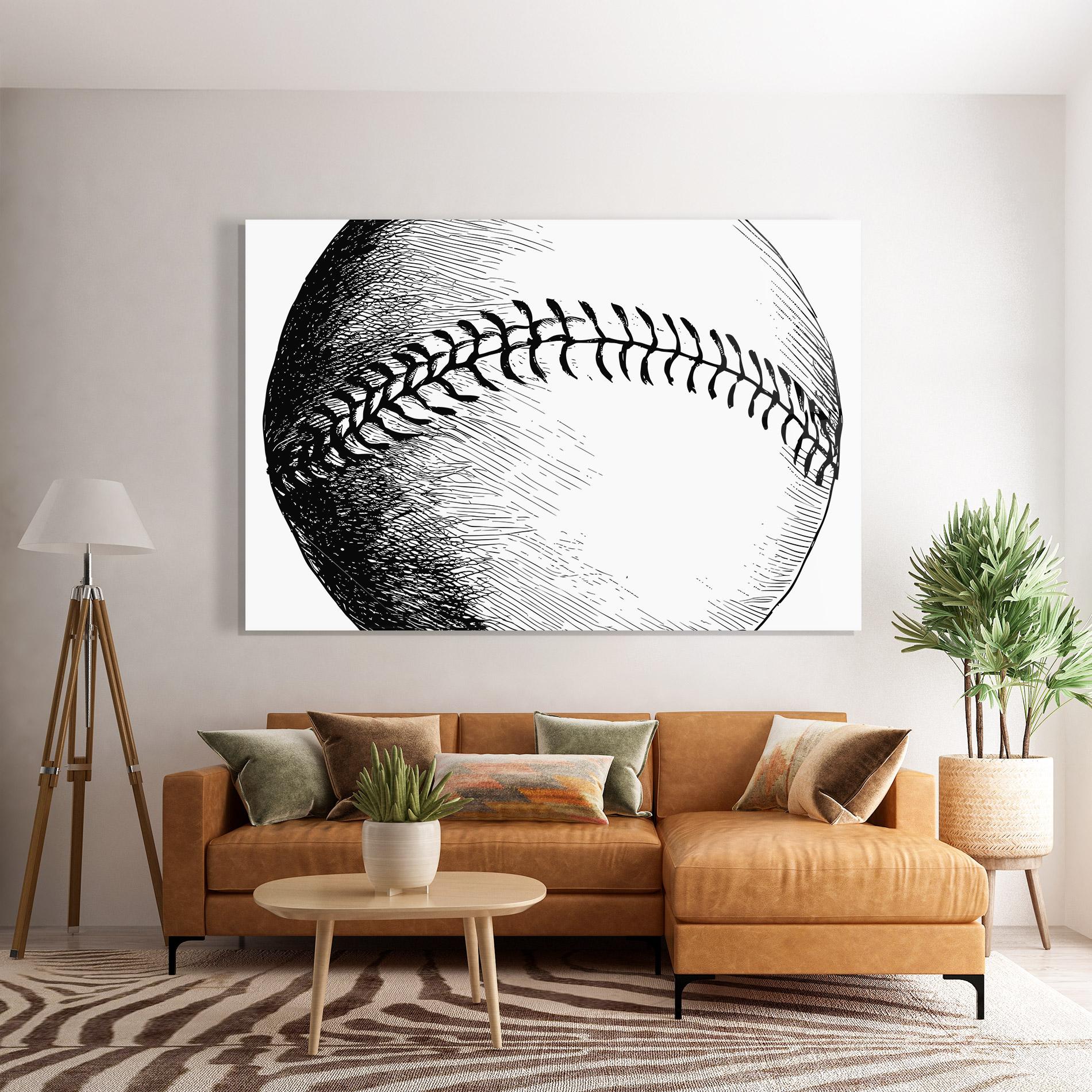 Üvegkép Baseball Black Line mockup 7