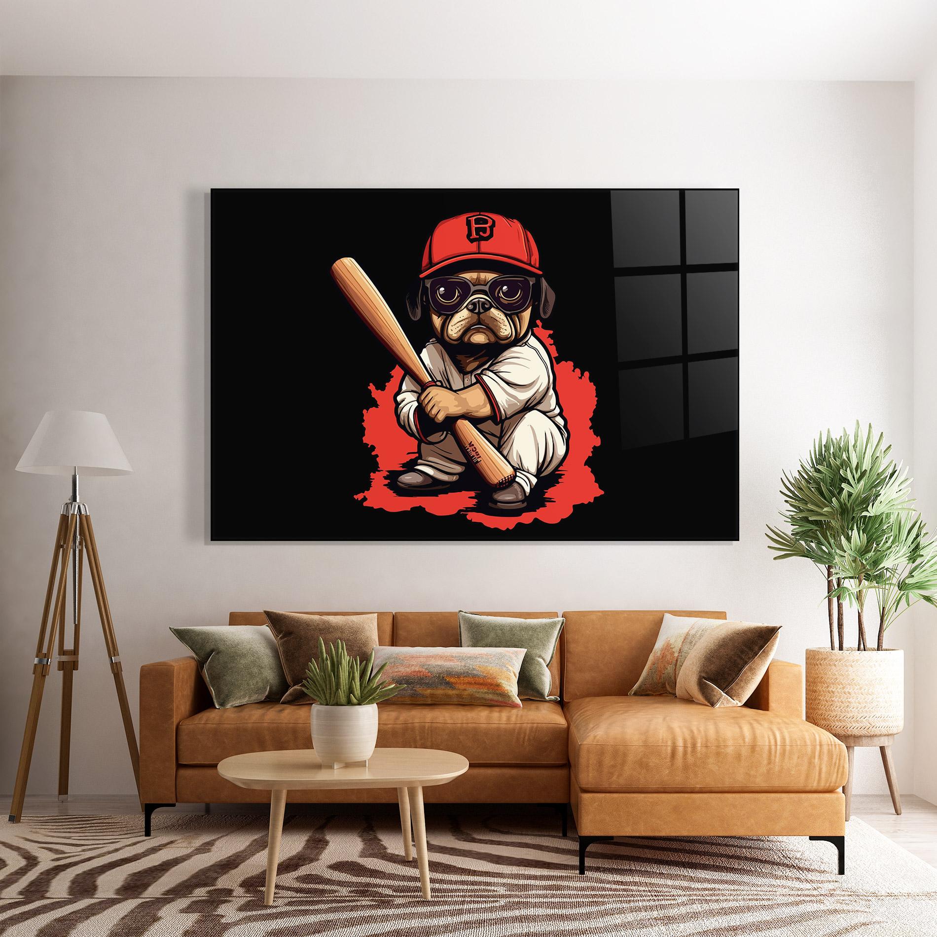 Üvegkép Baseball Dog mockup 7