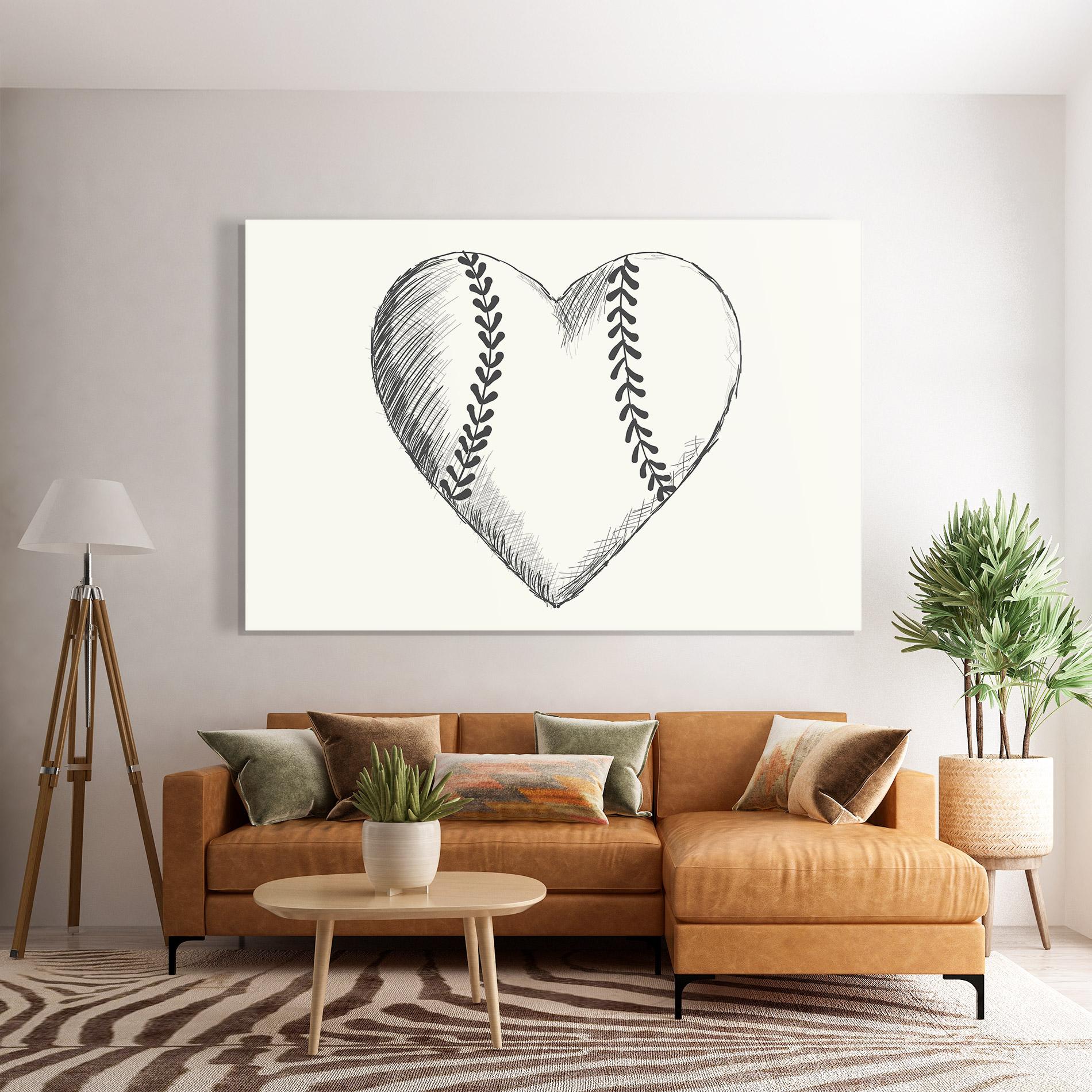 Üvegkép Baseball Heart mockup 7
