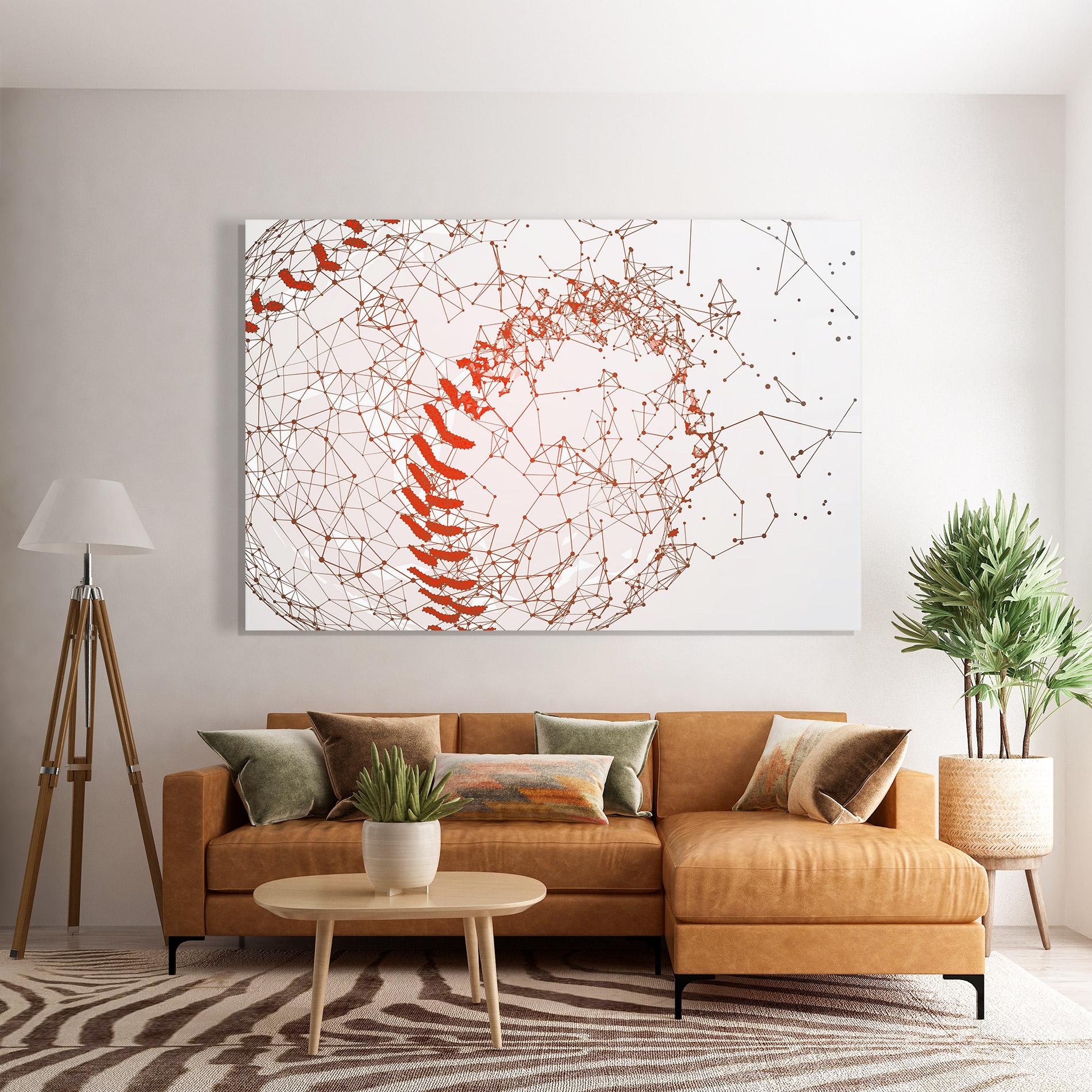 Üvegkép Baseball Line Art mockup 7