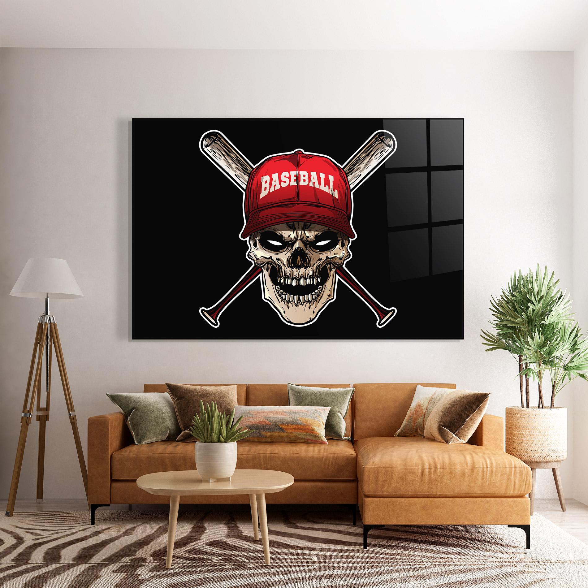 Üvegkép Baseball Skull mockup 7