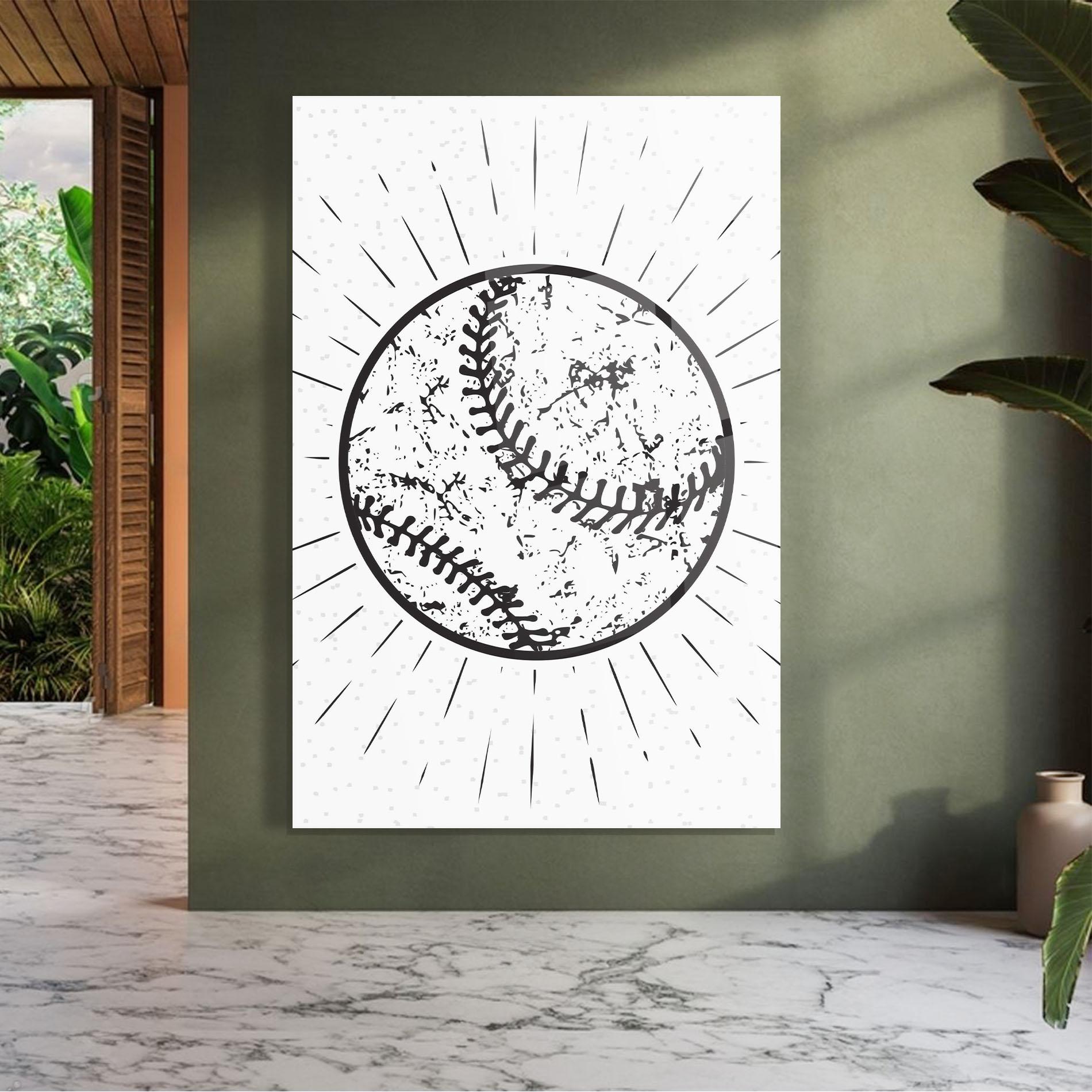 Üvegkép Baseball Ball Line mockup 7