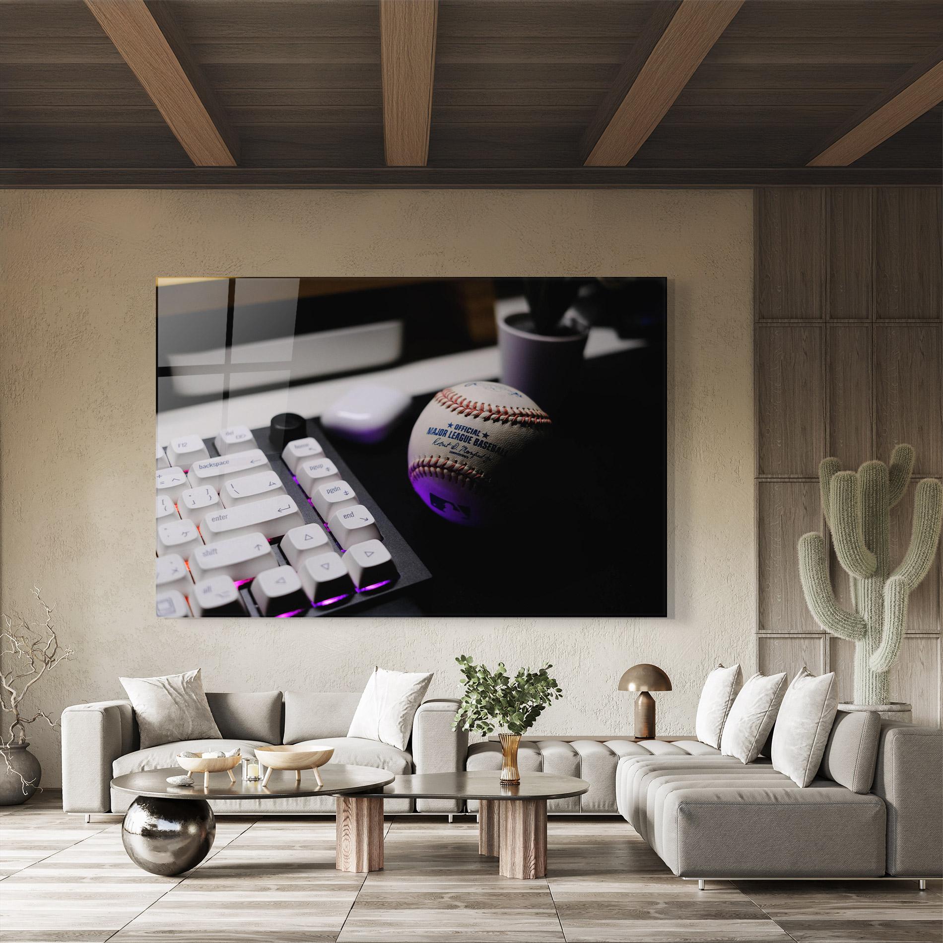 Üvegkép Baseball Ball Gaming mockup 8