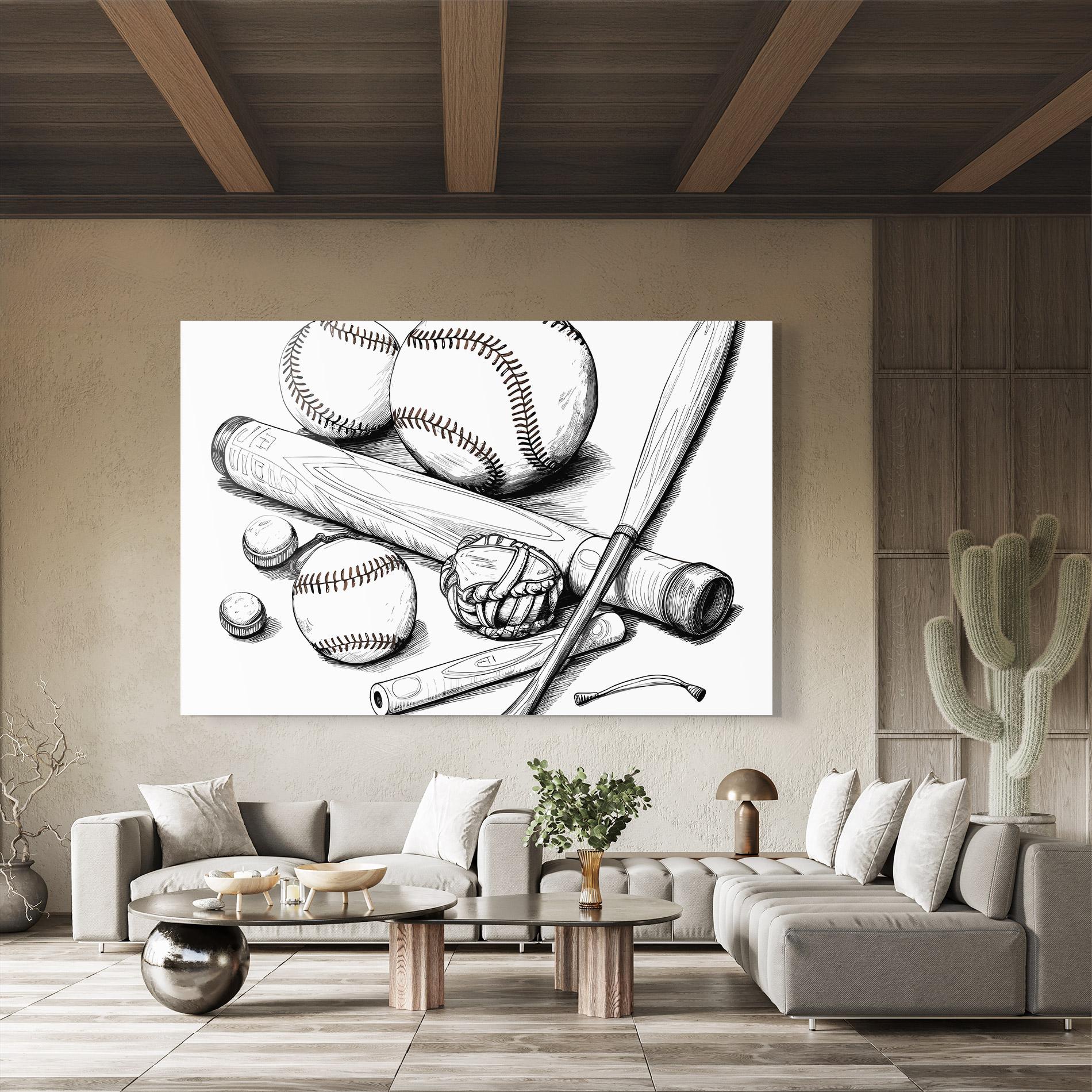 Üvegkép Baseball Balls Line mockup 8