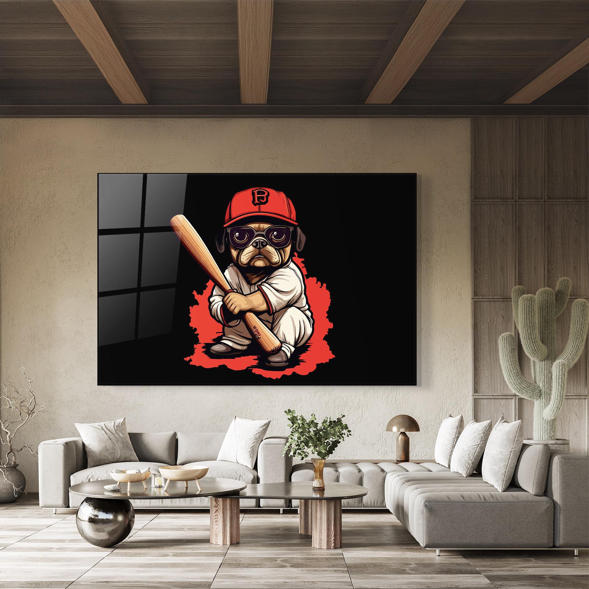 Üvegkép Baseball Dog mockup 8