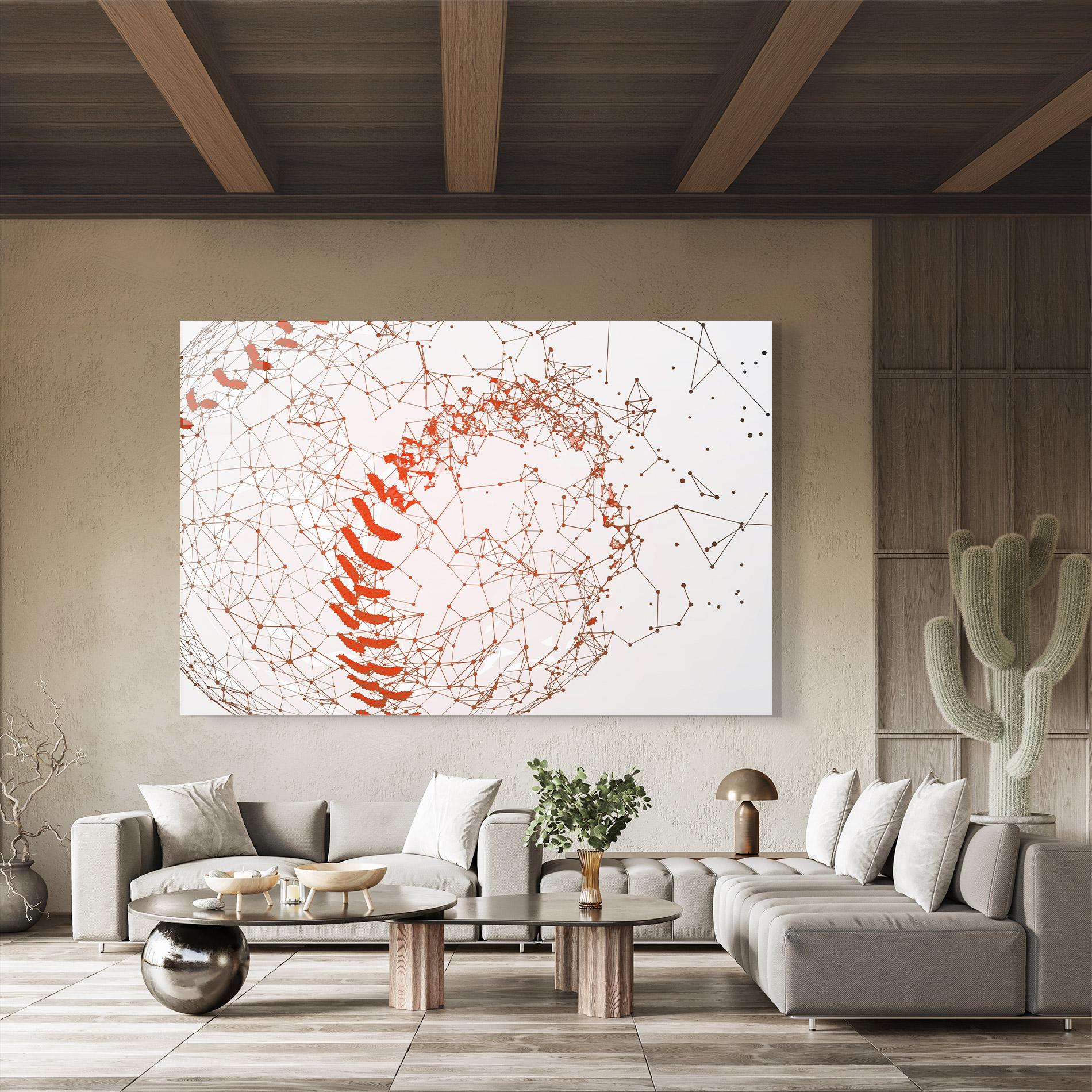 Üvegkép Baseball Line Art mockup 8