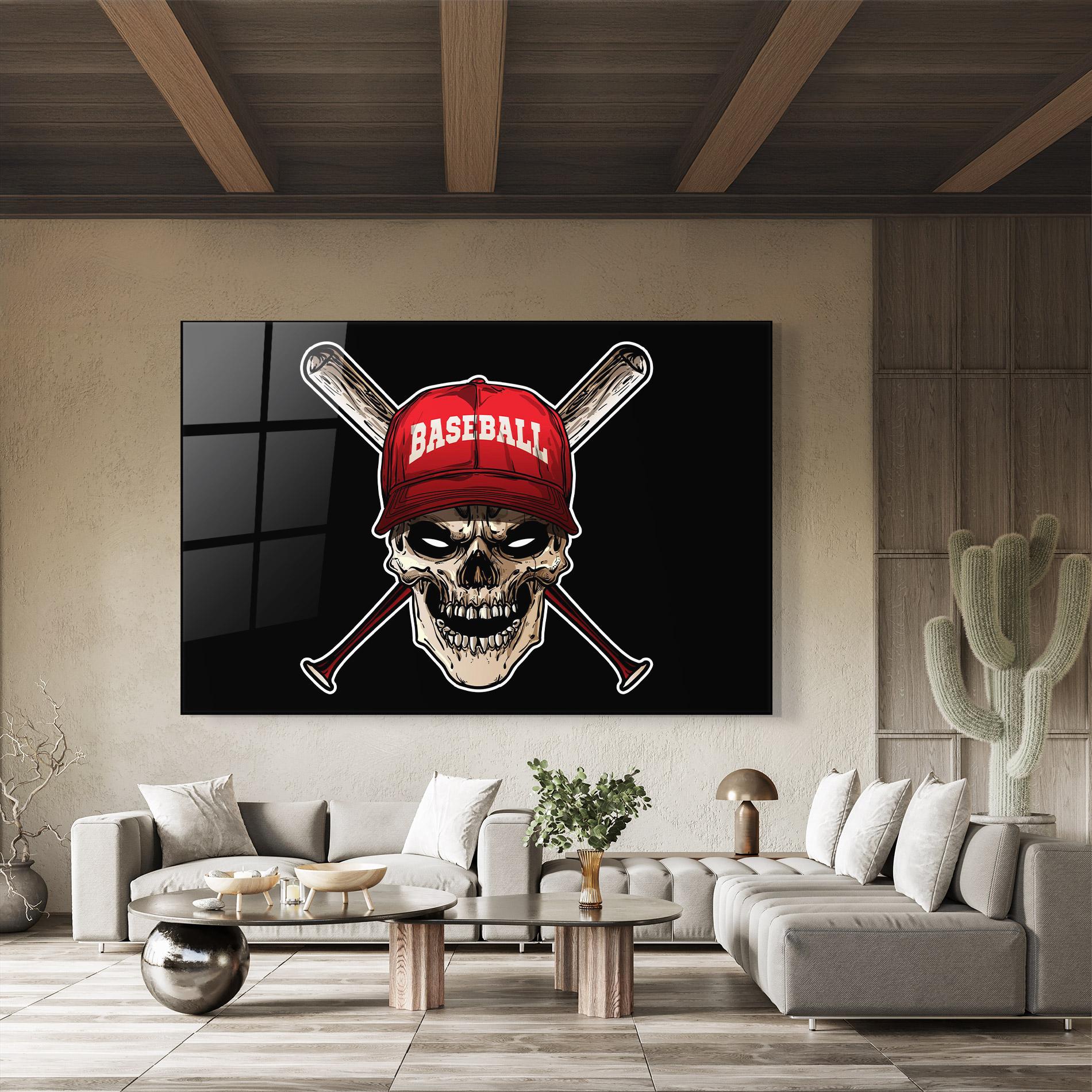 Üvegkép Baseball Skull mockup 8