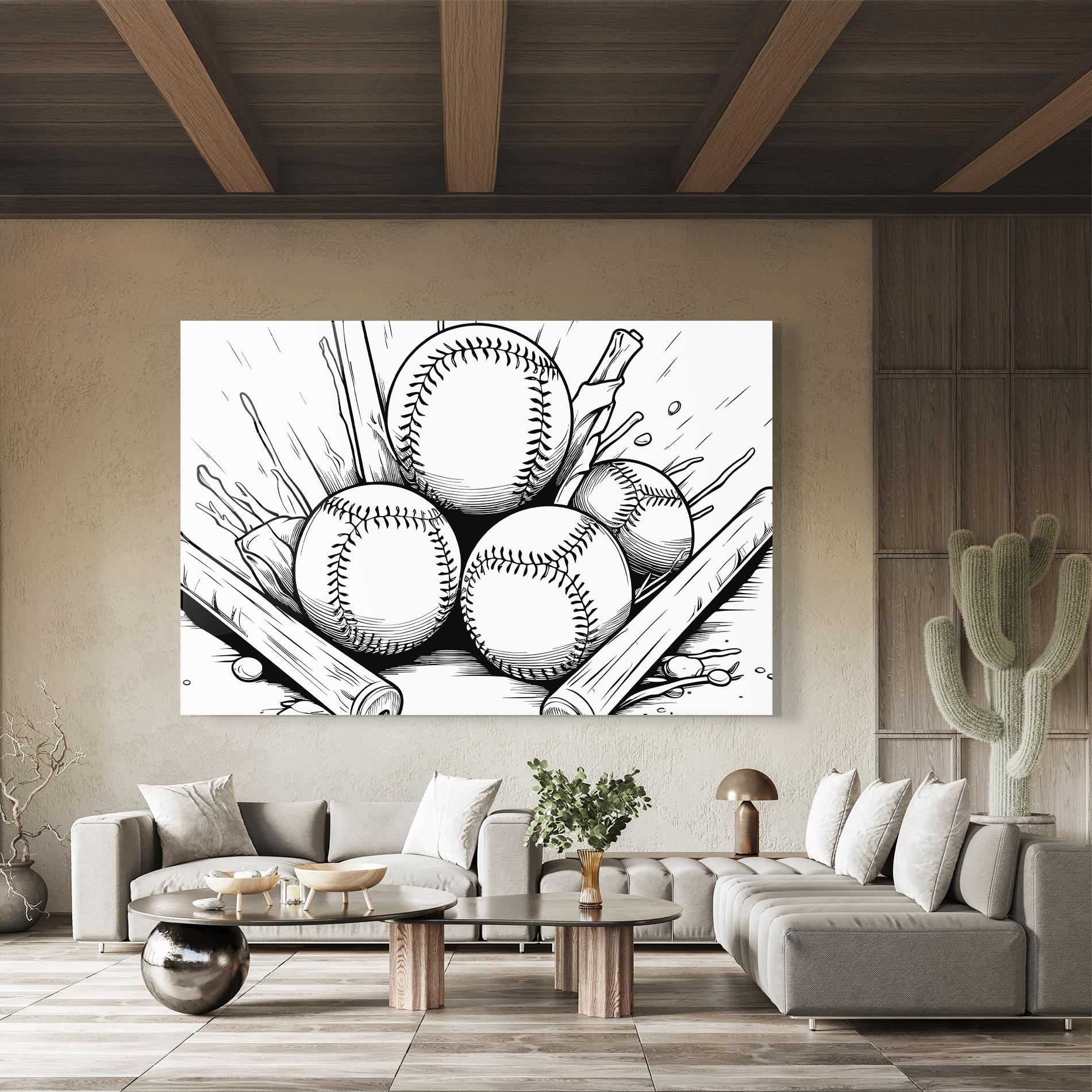 Üvegkép Big Baseball Ball mockup 8