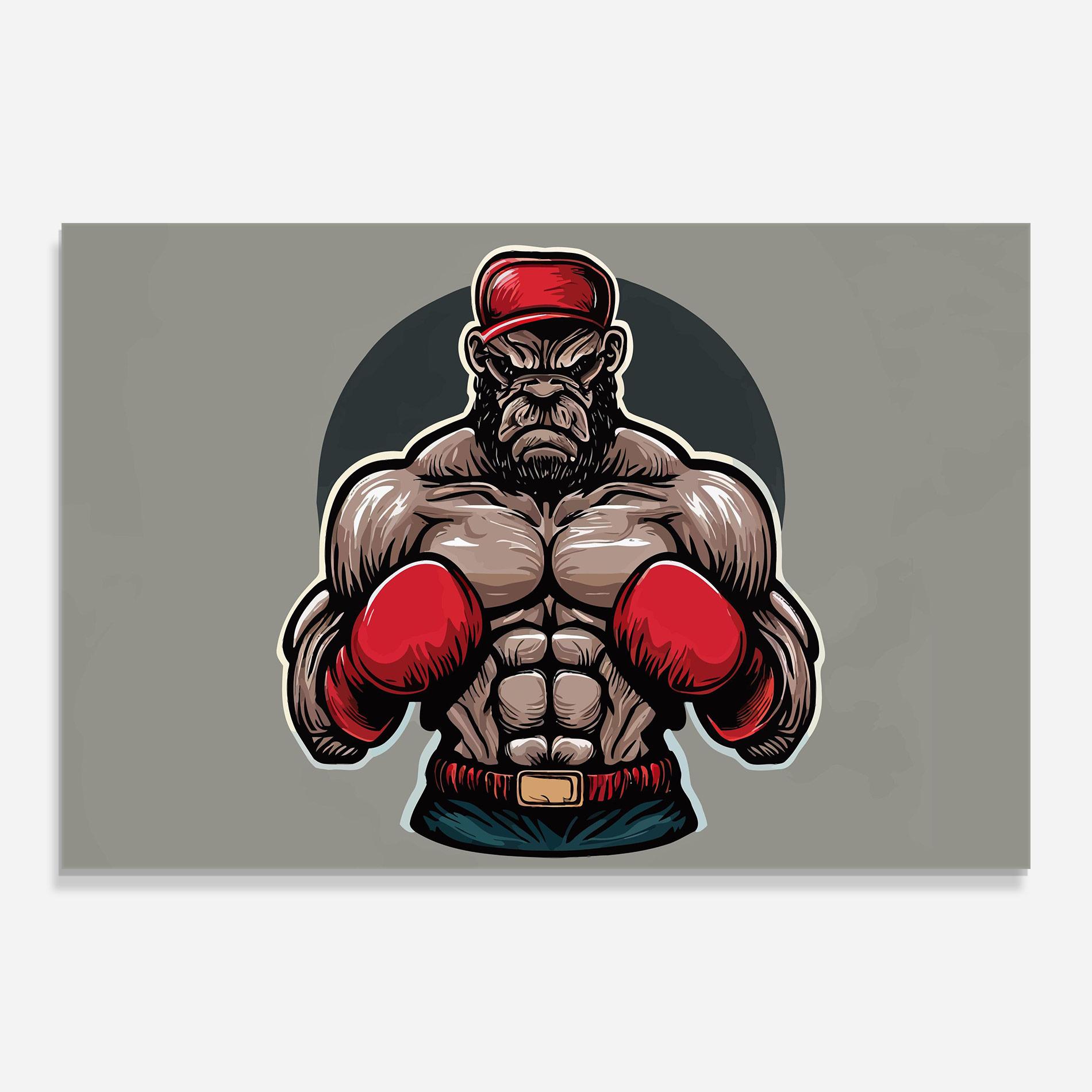 Üvegkép Boxer Character mockup 0