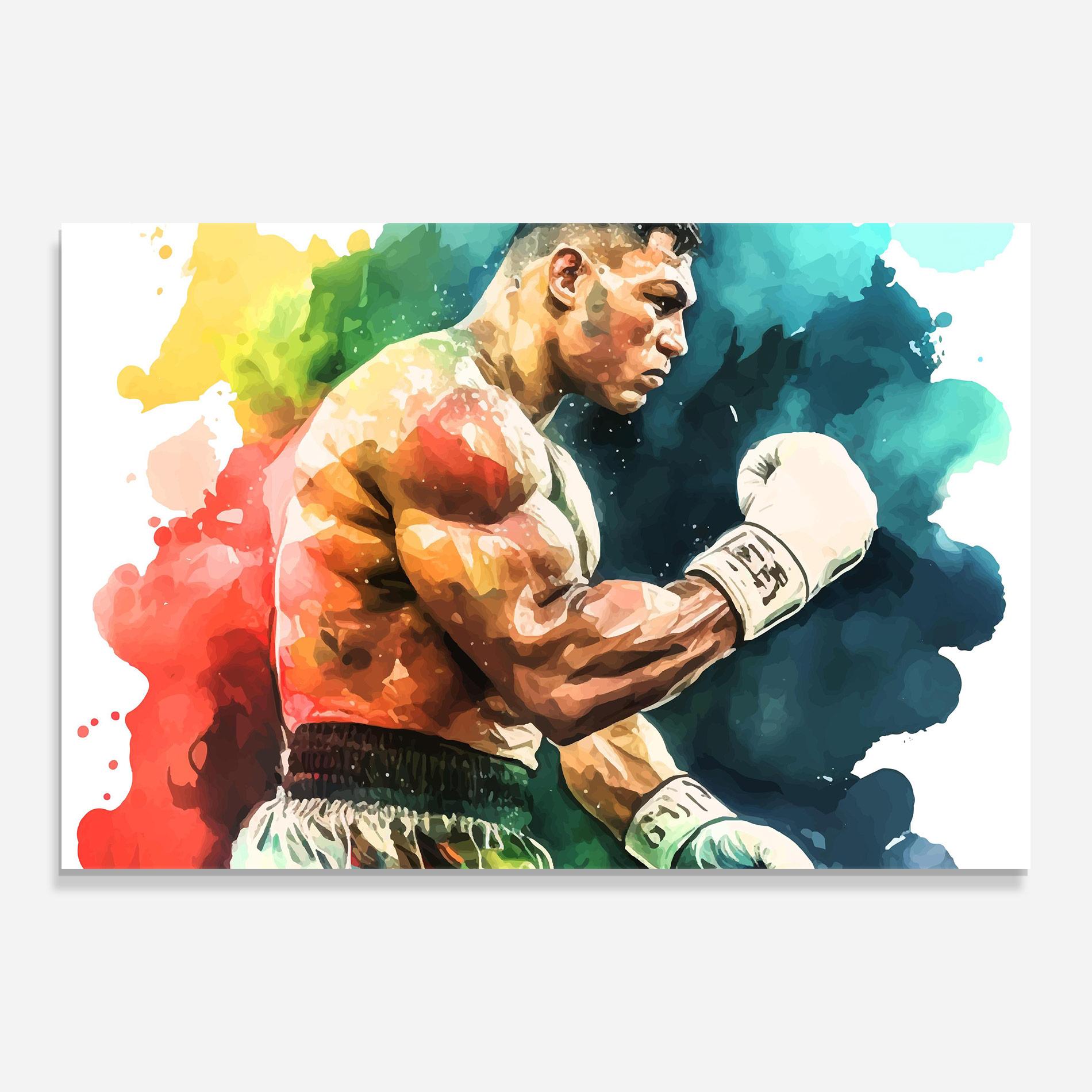 Üvegkép Boxing Blue Red mockup 0
