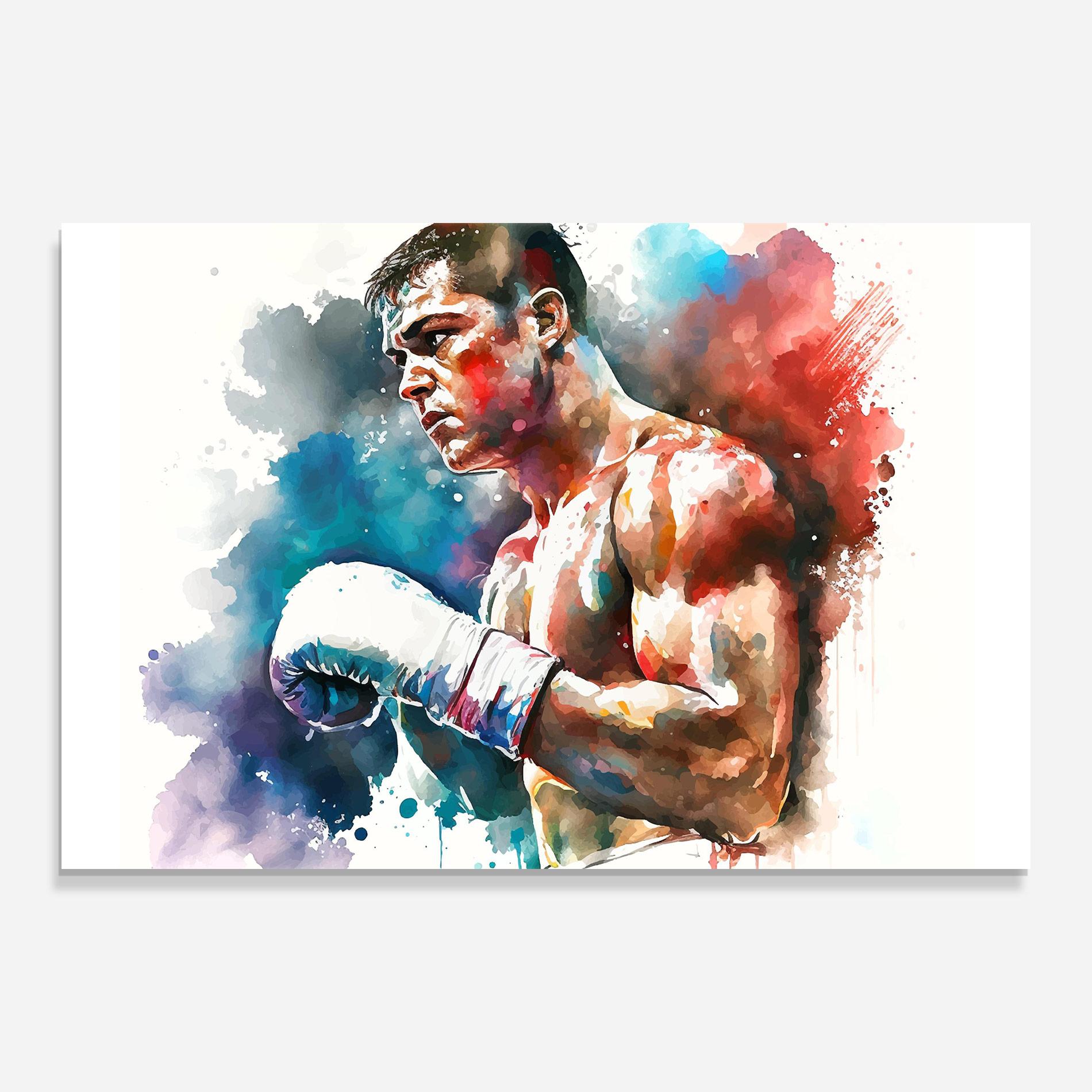 Üvegkép Boxing Red Blue mockup 0