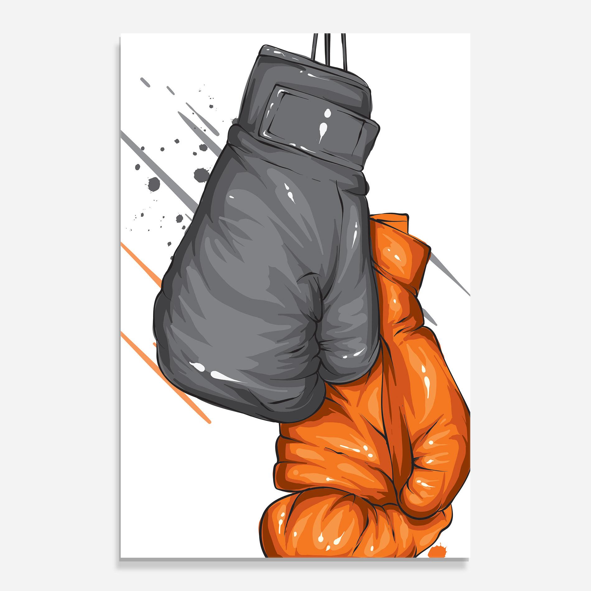 Üvegkép Grey Orange Glove mockup 0