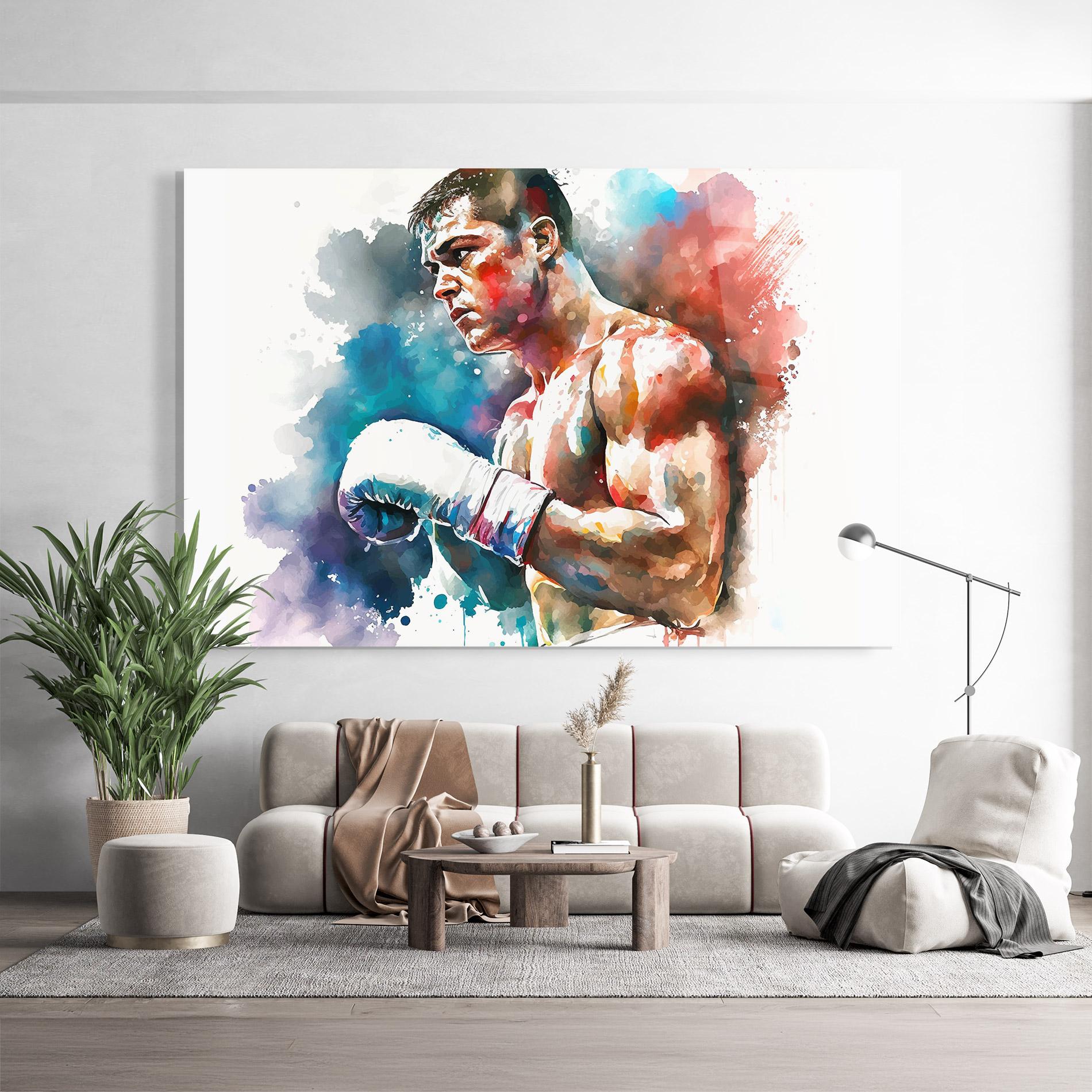 Üvegkép Boxing Red Blue mockup 9