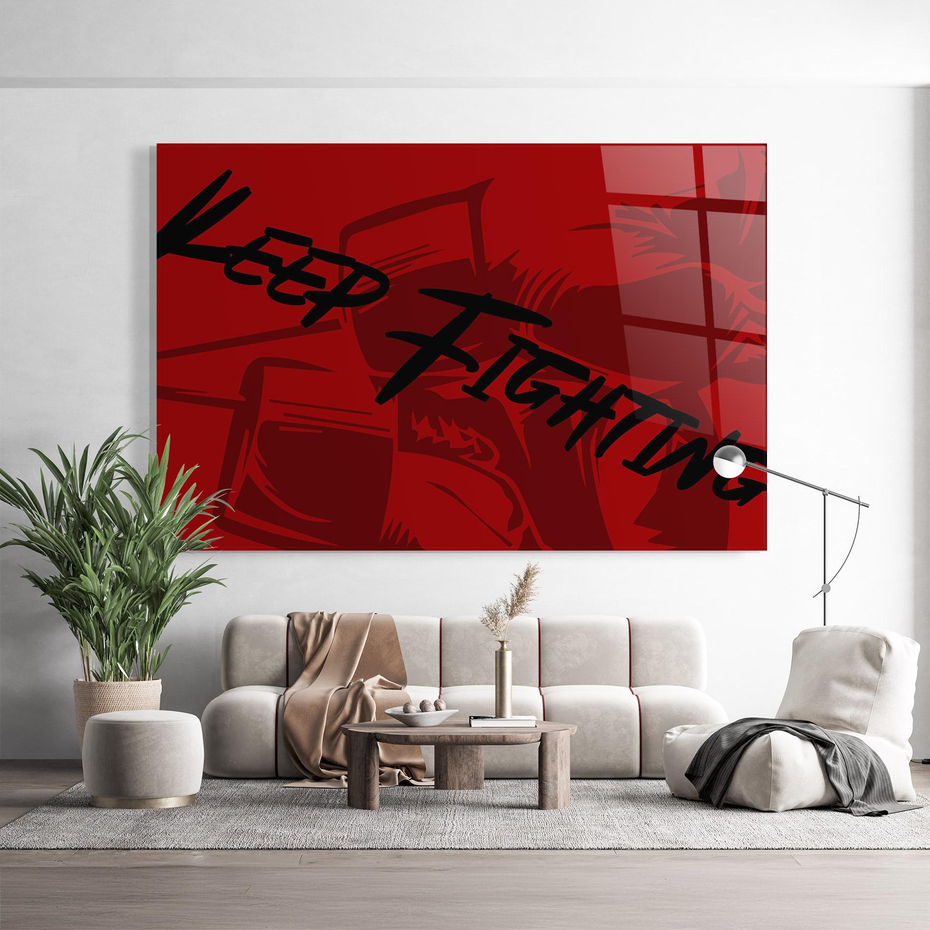 Üvegkép Keep Fighting mockup 9