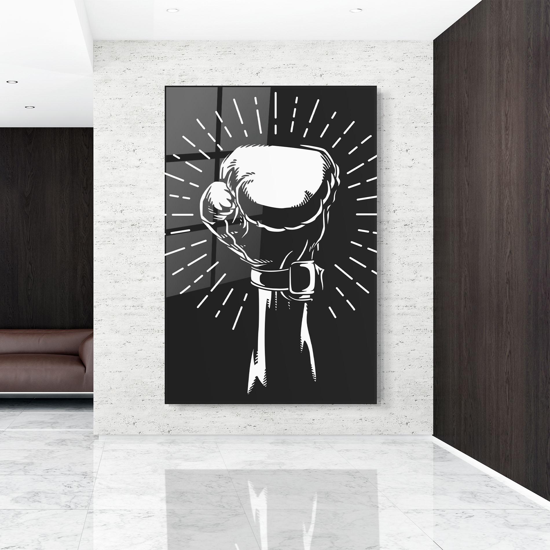Üvegkép Grey Hand Boxing mockup 9