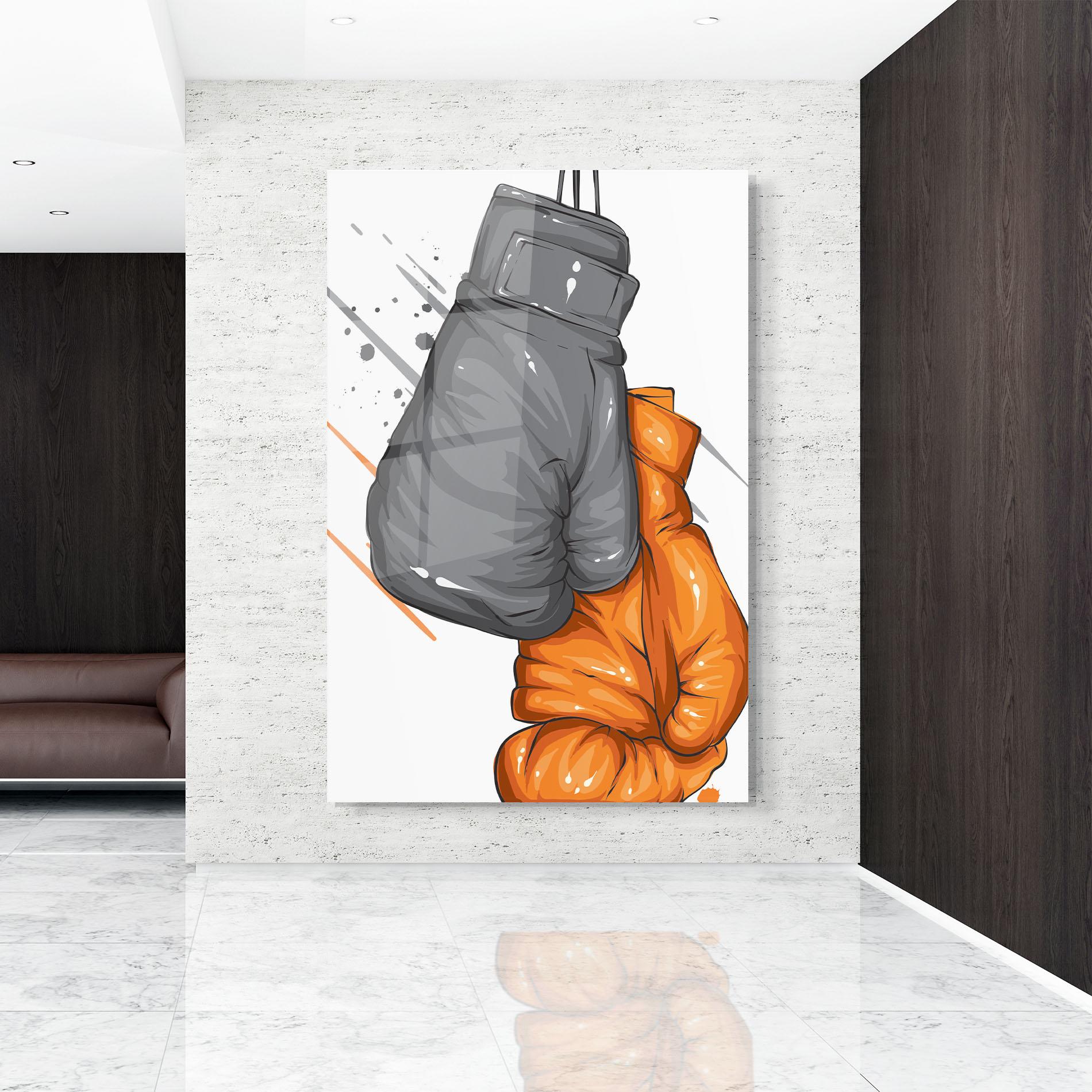 Üvegkép Grey Orange Glove mockup 9