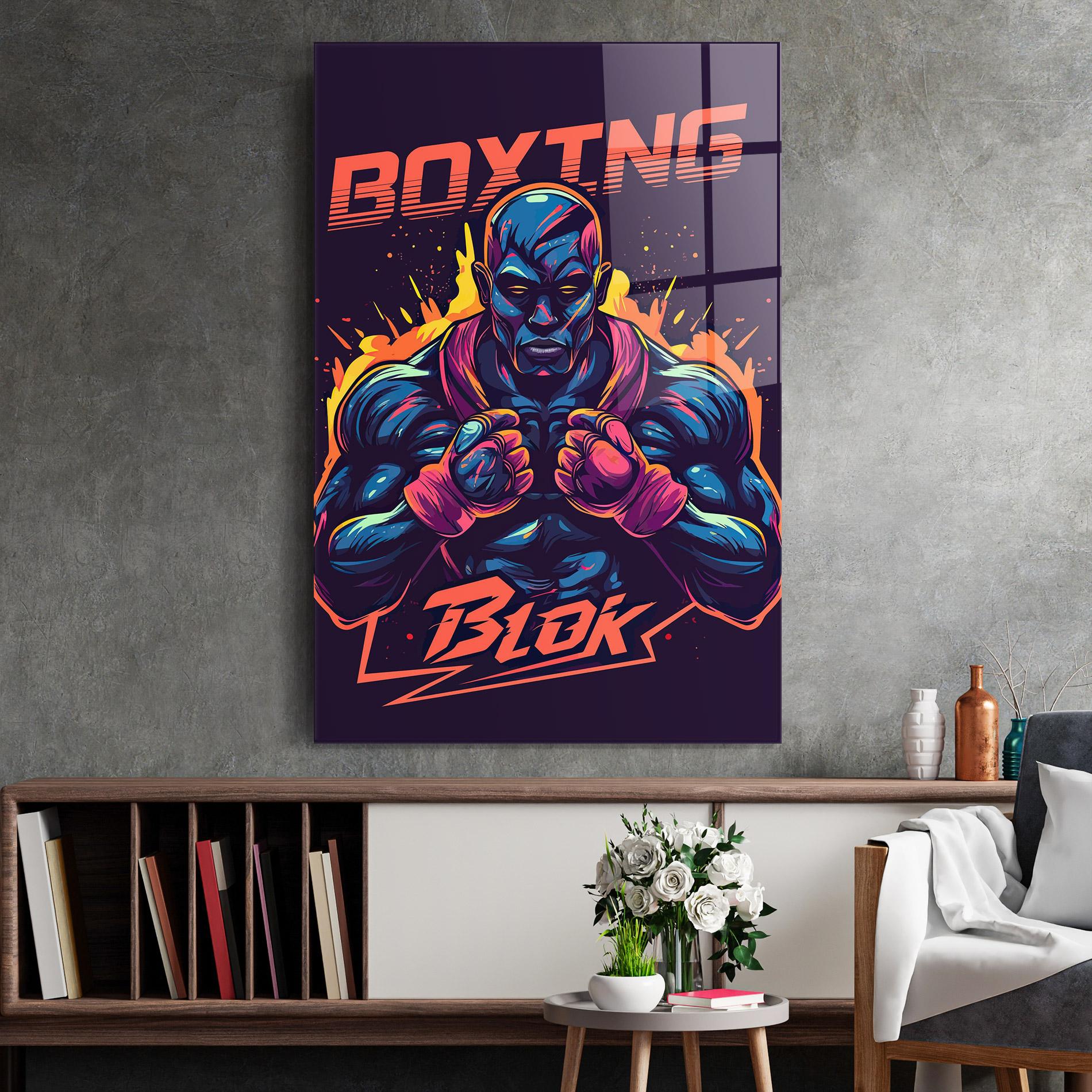 Üvegkép Boxing Blok mockup 2