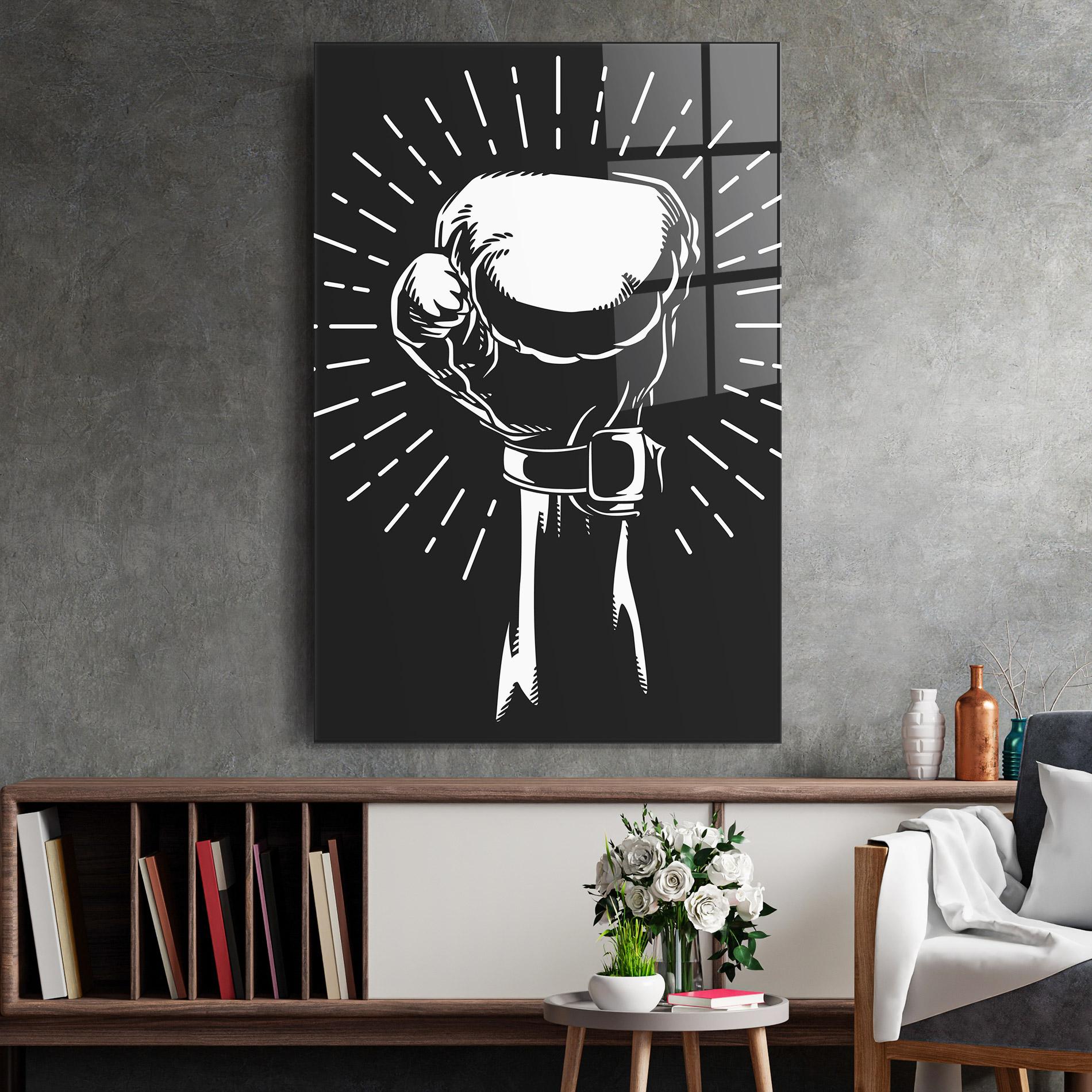 Üvegkép Grey Hand Boxing mockup 2