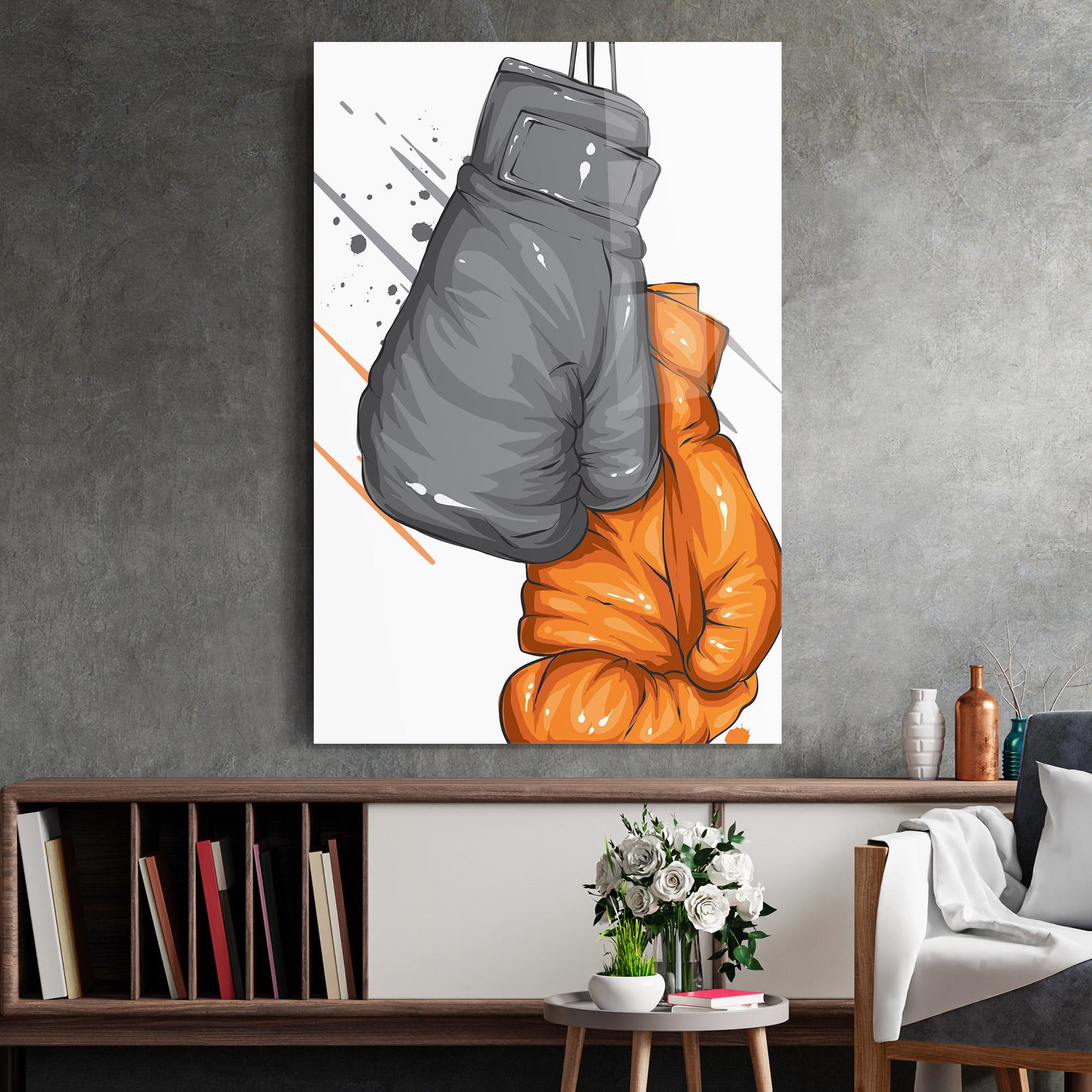 Üvegkép Grey Orange Glove mockup 2