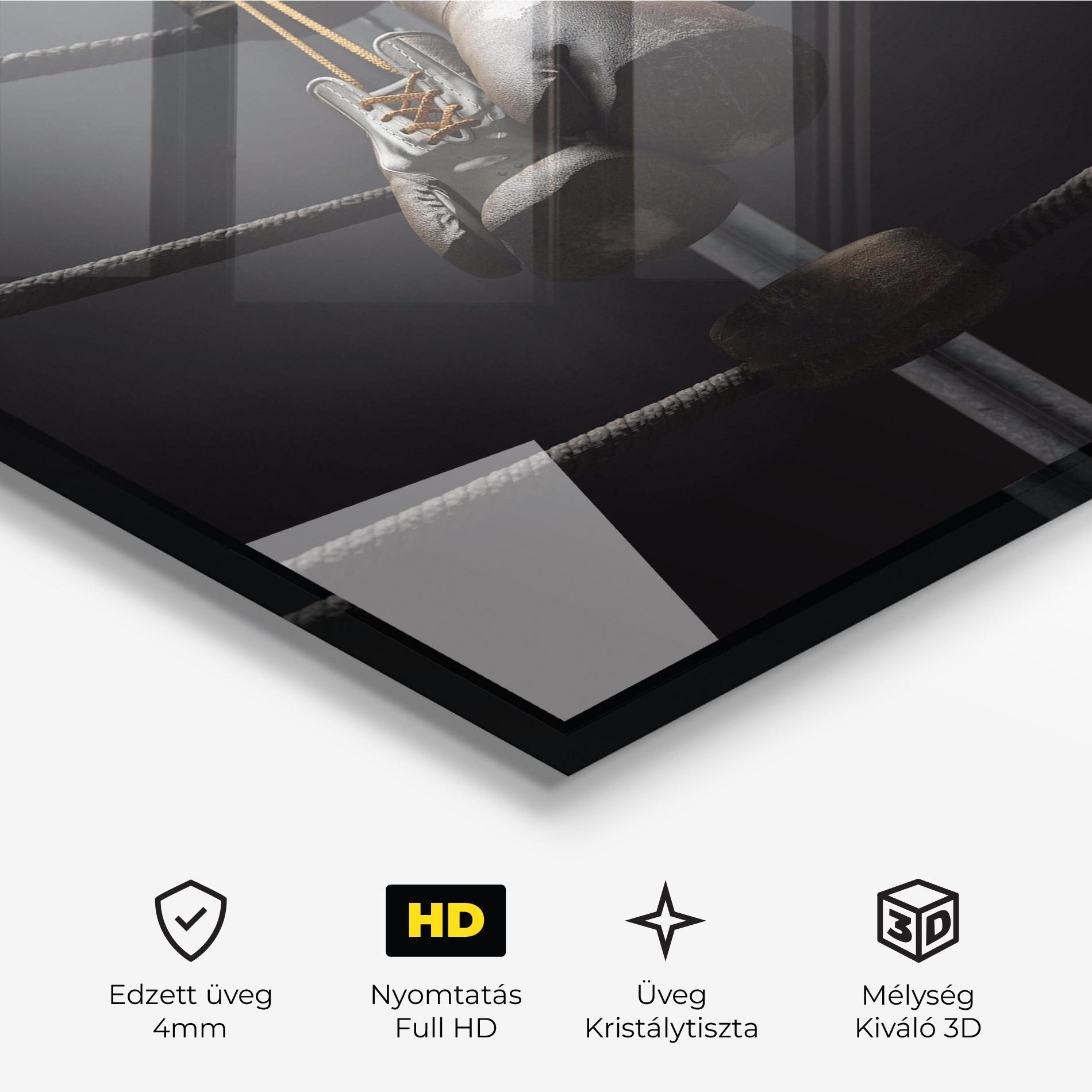 Üvegkép Black Boxing Glove mockup 3
