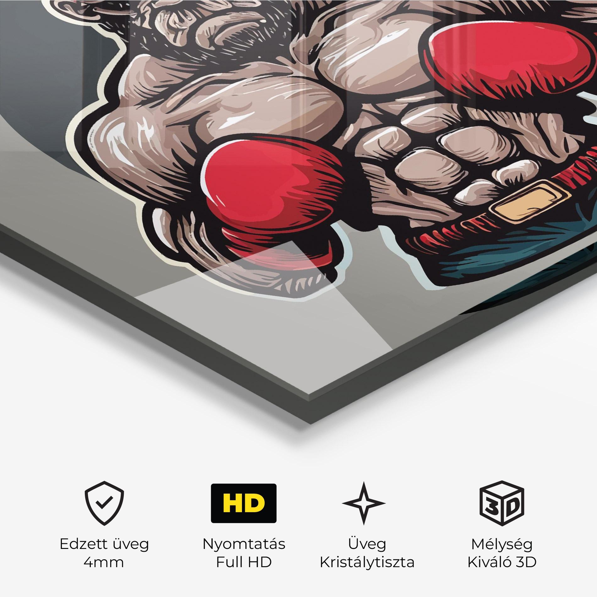 Üvegkép Boxer Character mockup 3