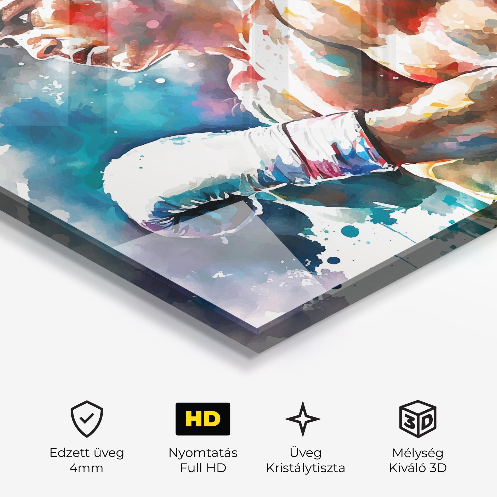Üvegkép Boxing Red Blue mockup 3