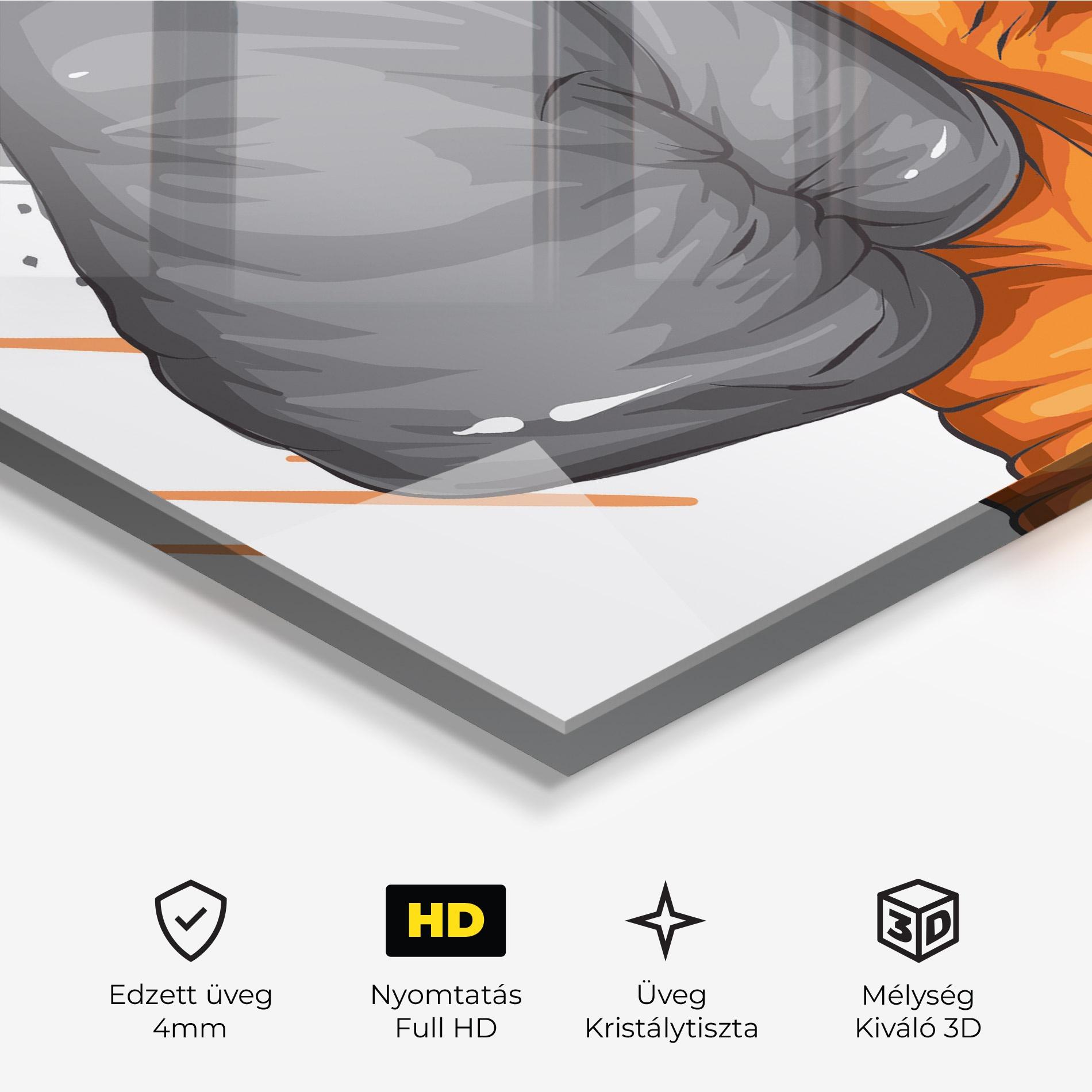 Üvegkép Grey Orange Glove mockup 3