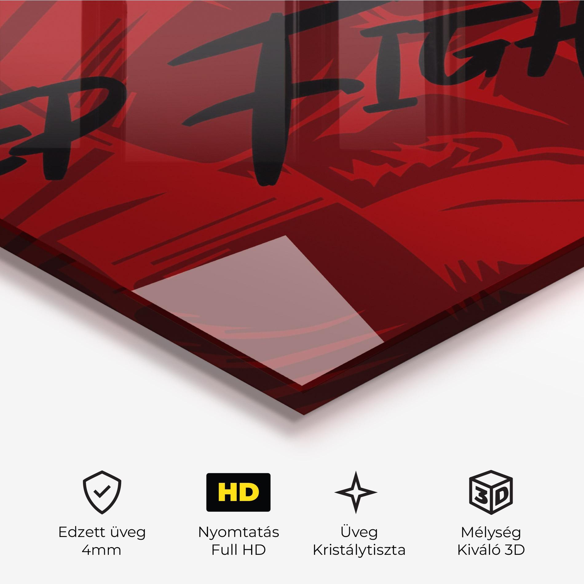 Üvegkép Keep Fighting mockup 3