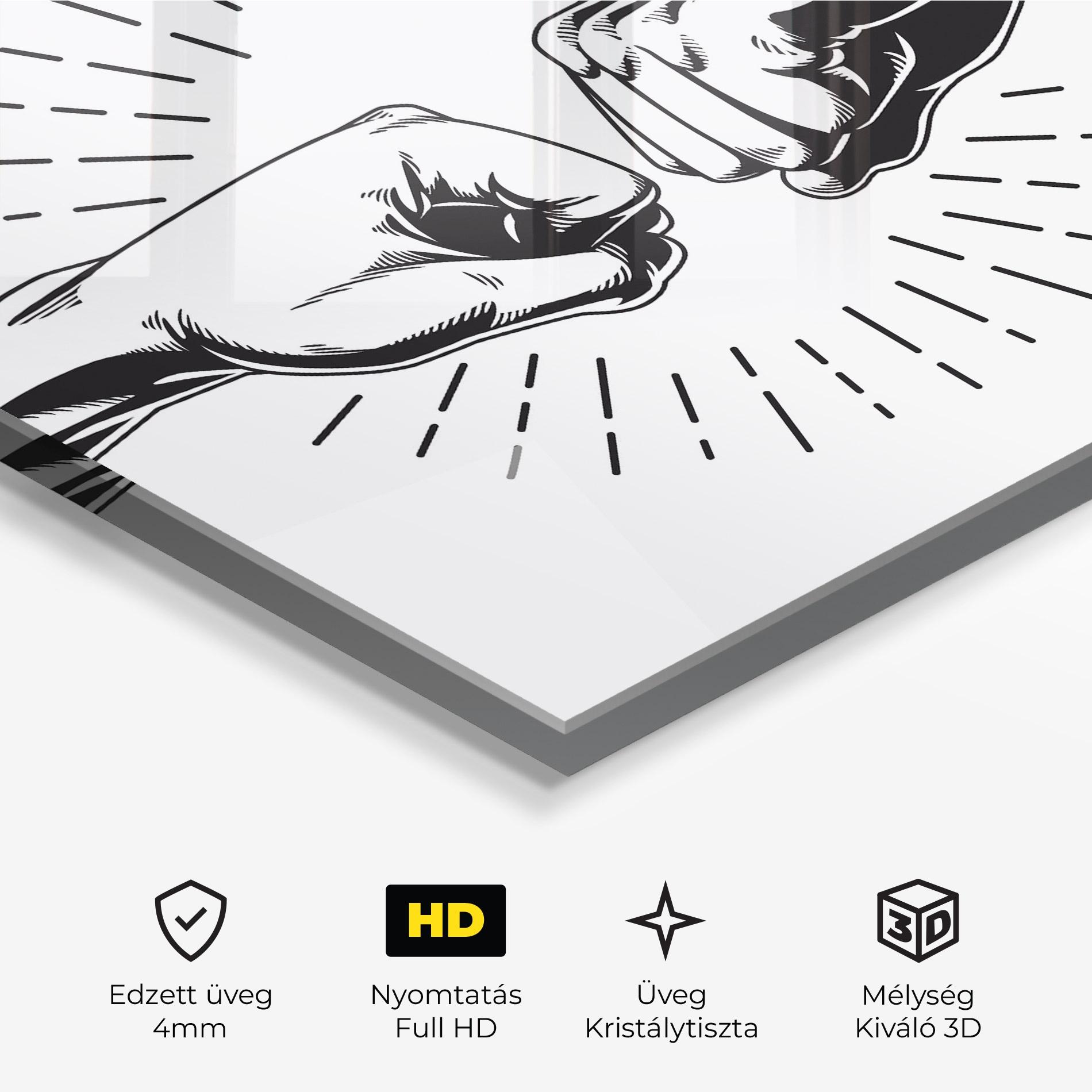Üvegkép White Handshake Box mockup 3