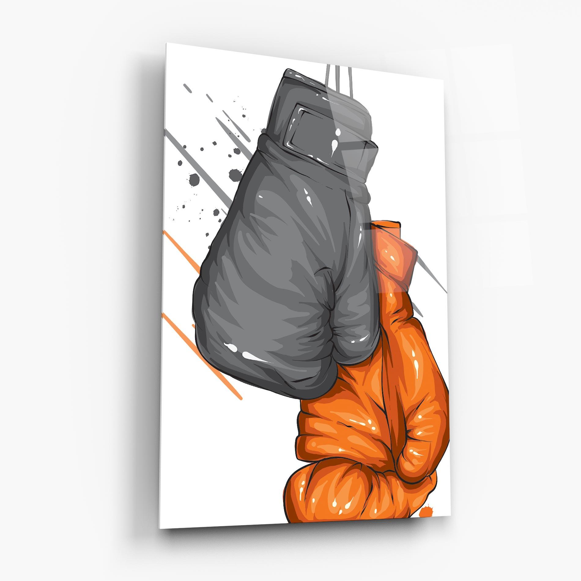 Üvegkép Grey Orange Glove mockup 6