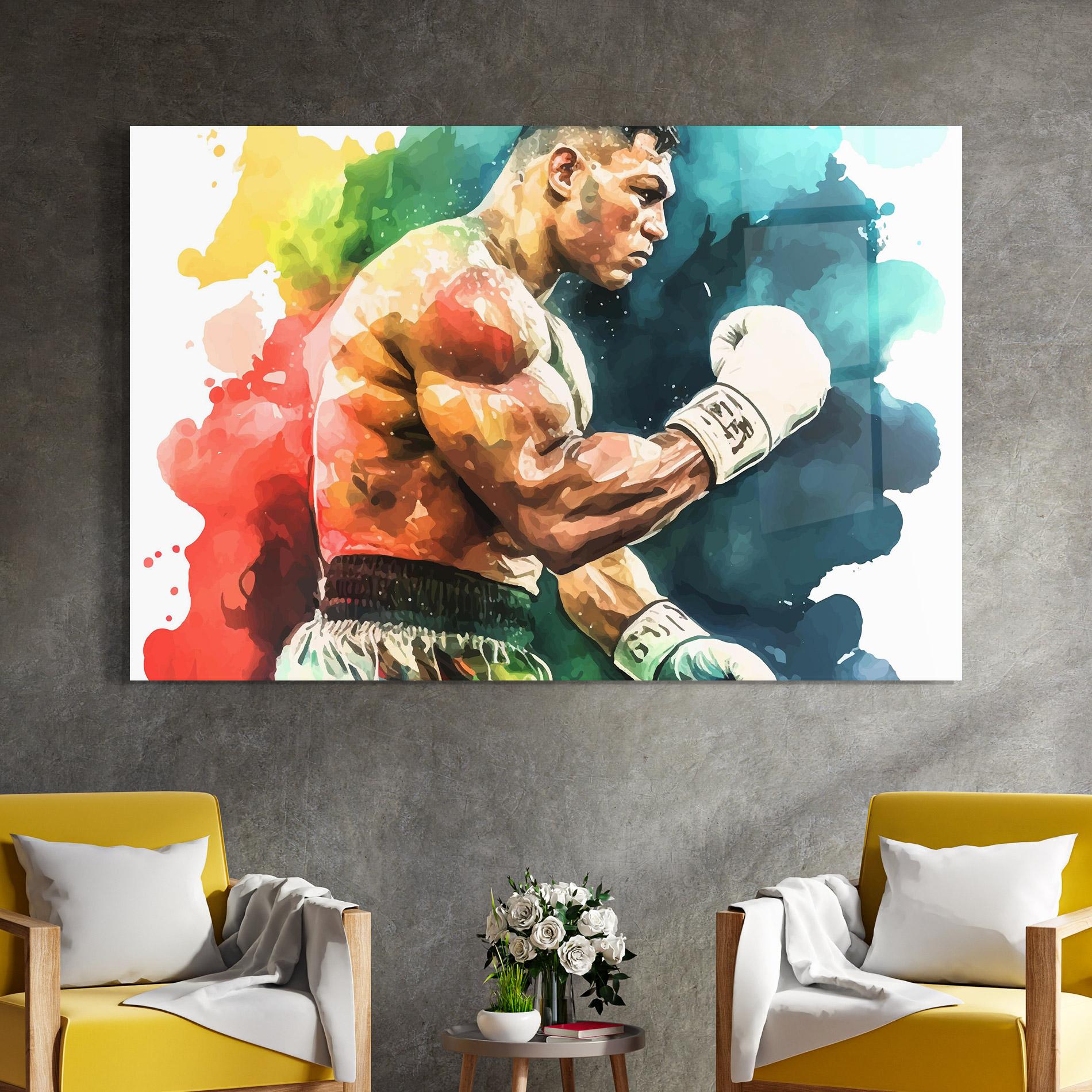 Üvegkép Boxing Blue Red mockup 4