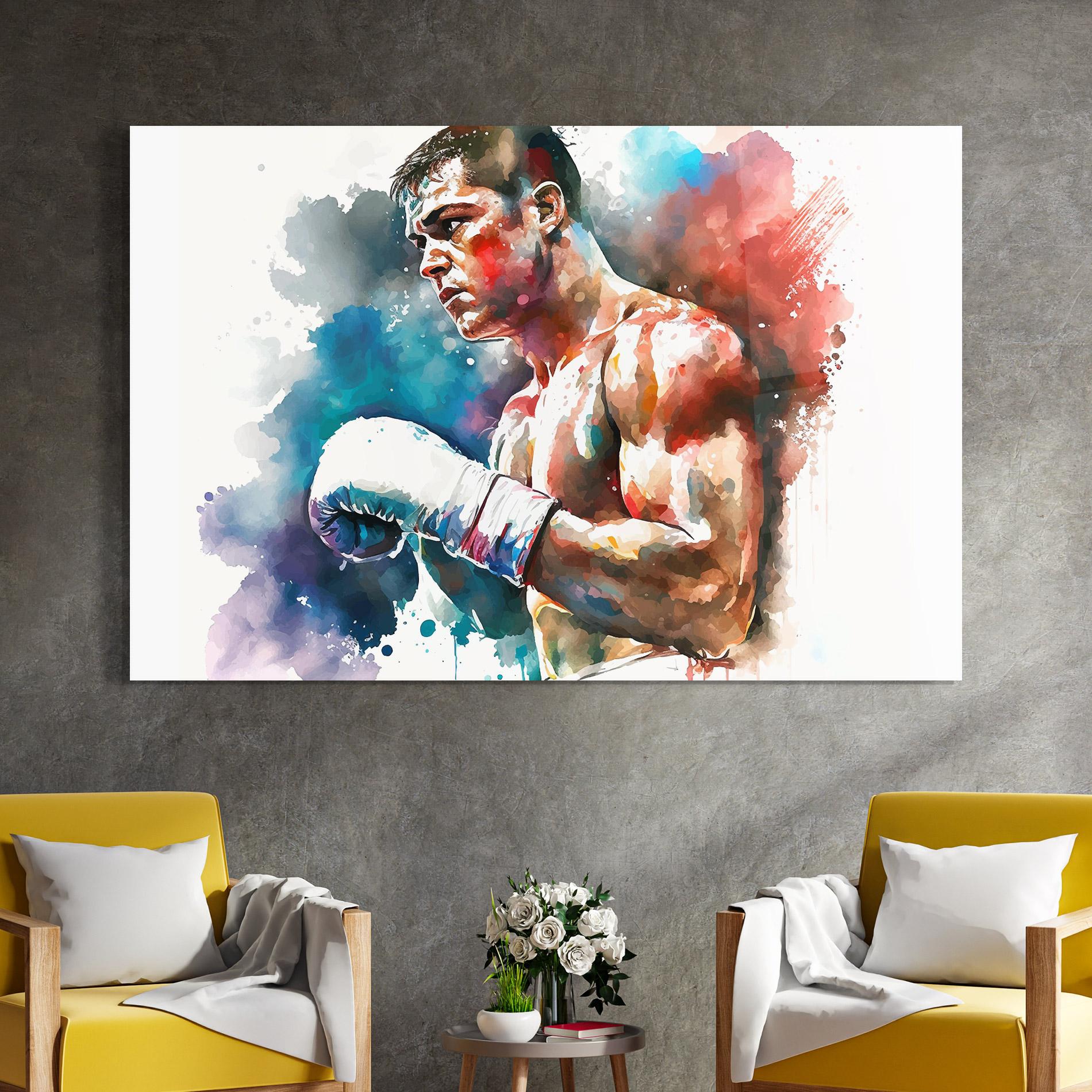 Üvegkép Boxing Red Blue mockup 4