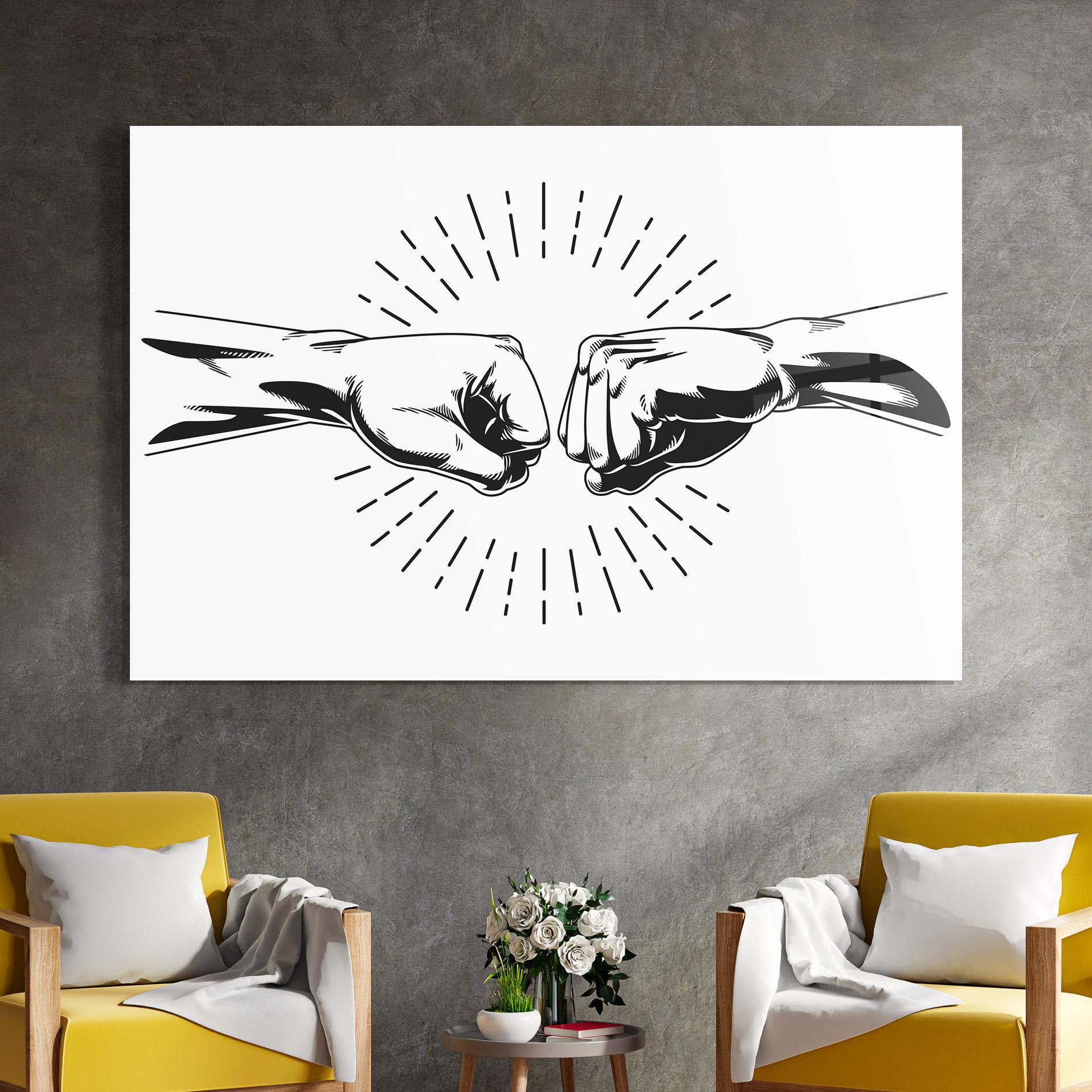 Üvegkép White Handshake Box mockup 4