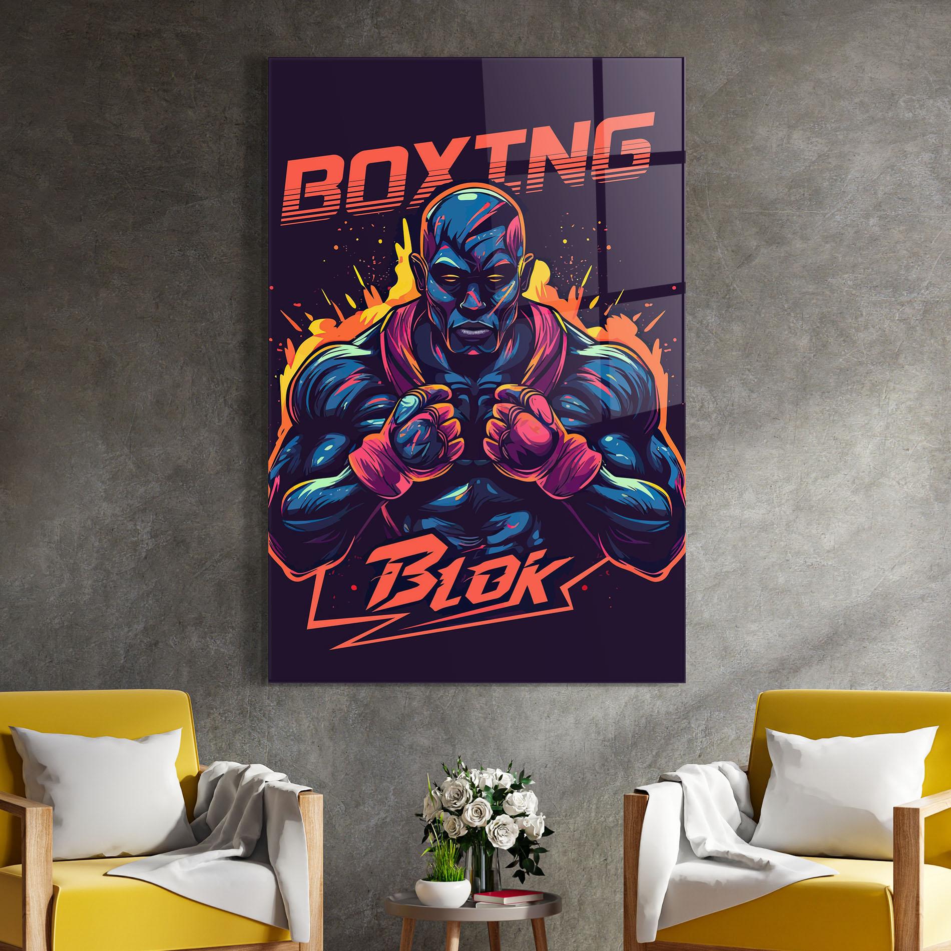 Üvegkép Boxing Blok mockup 4