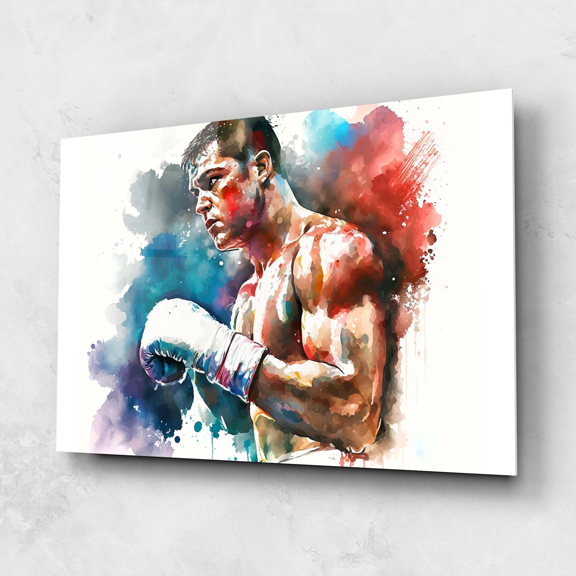 Üvegkép Boxing Red Blue mockup 1