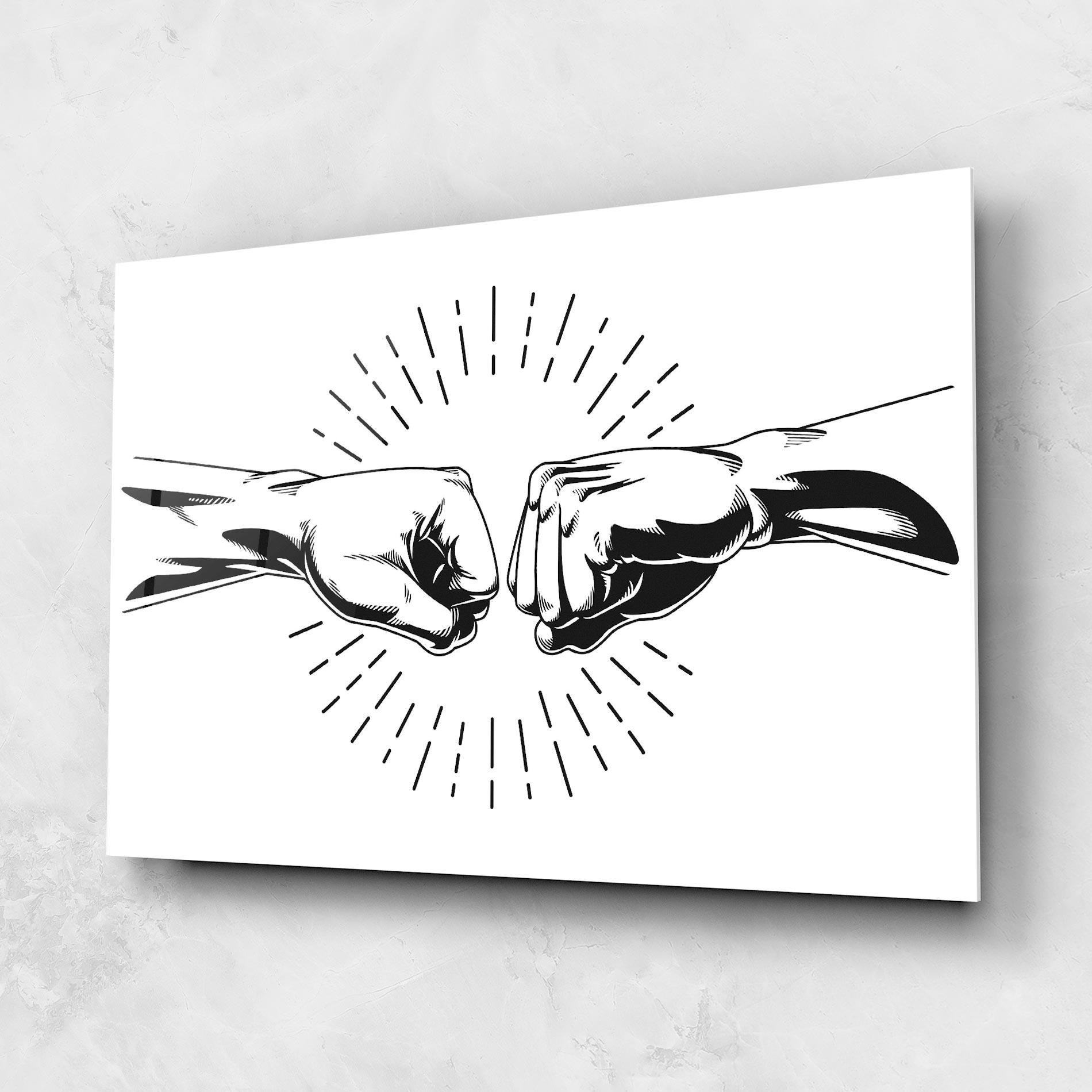 Üvegkép White Handshake Box mockup 1
