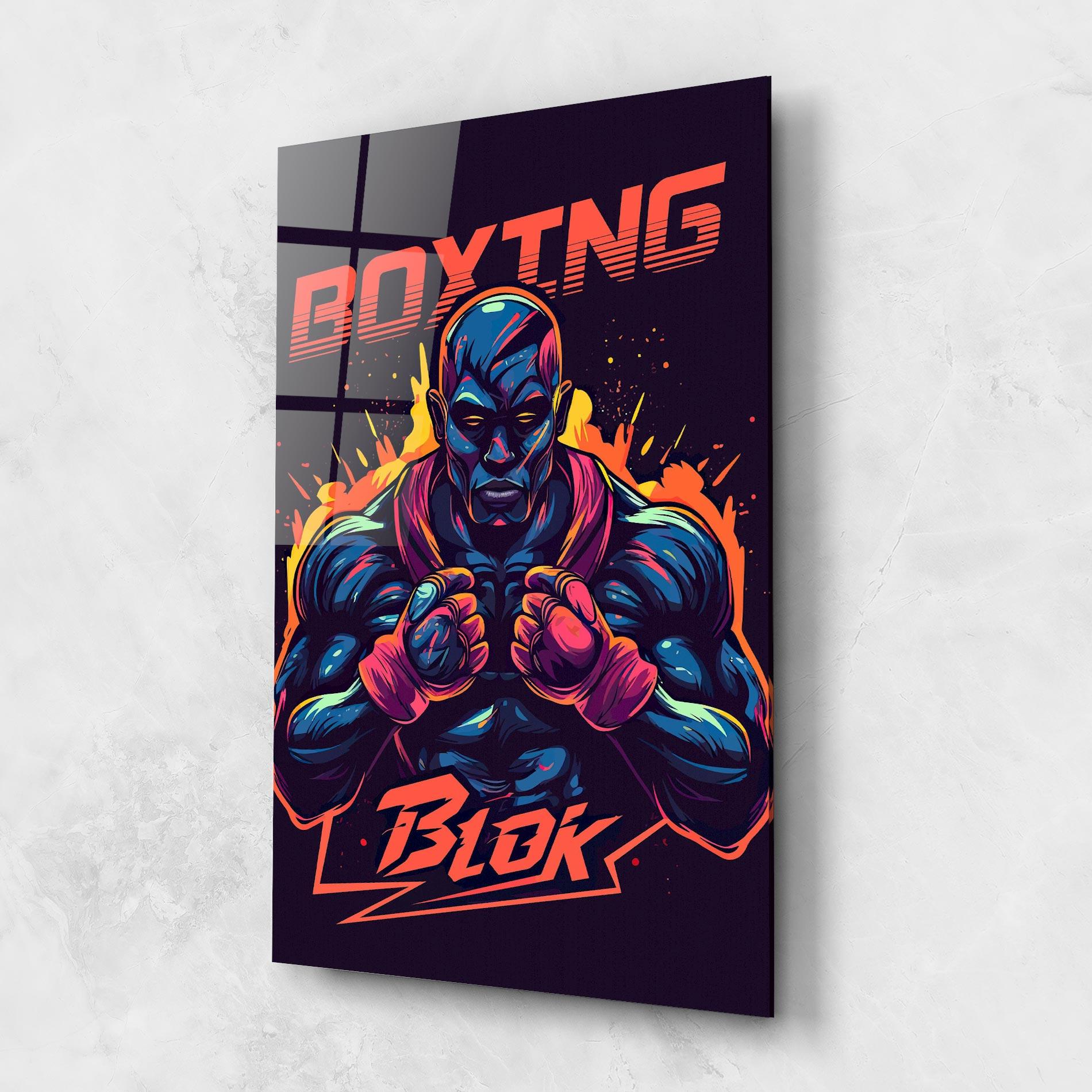 Üvegkép Boxing Blok mockup 1