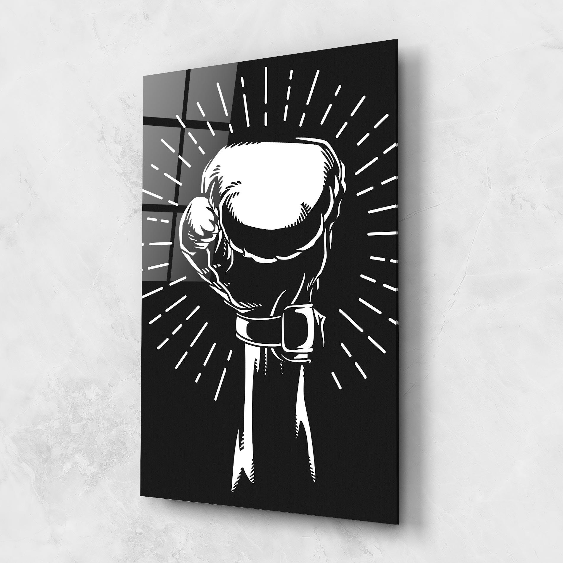 Üvegkép Grey Hand Boxing mockup 1