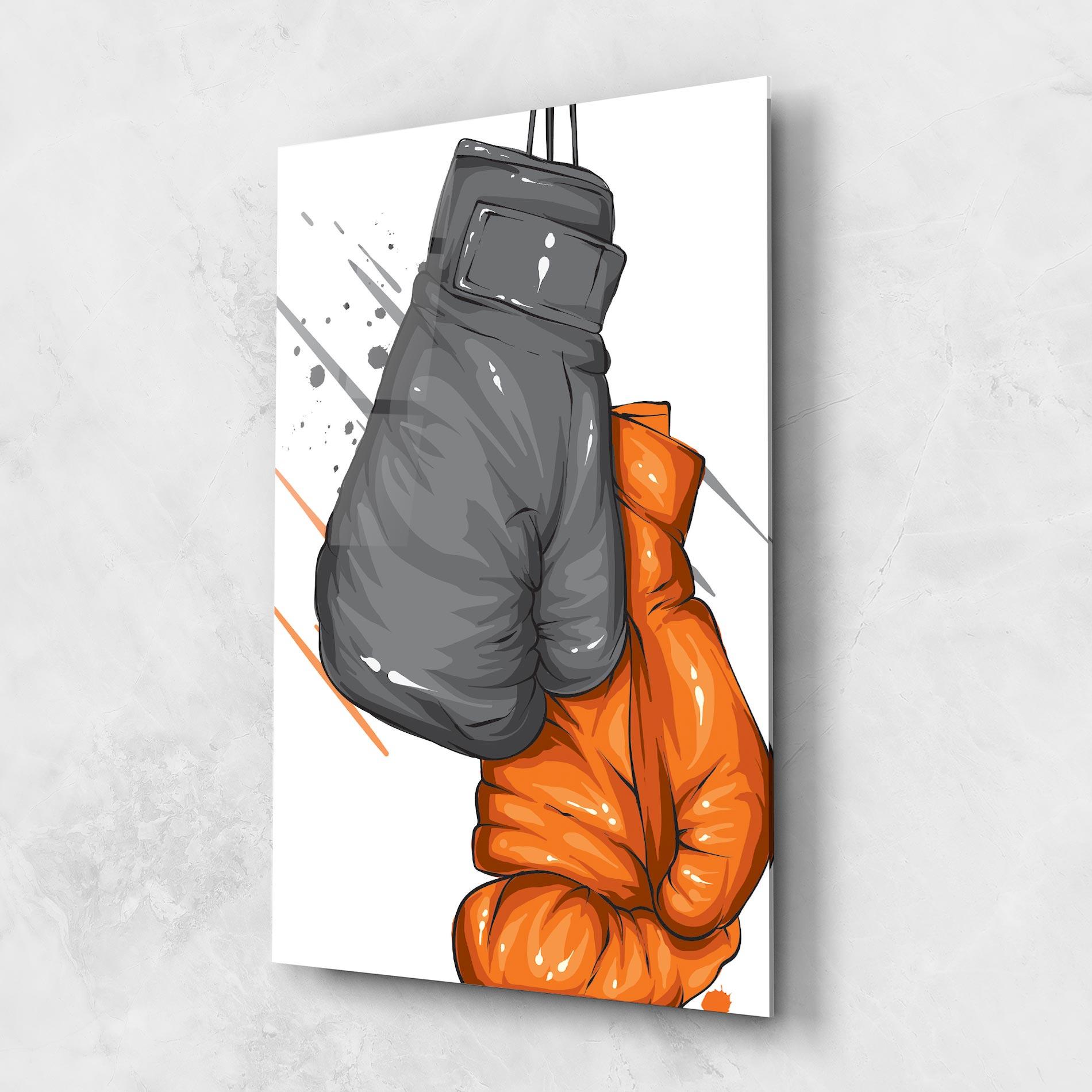Üvegkép Grey Orange Glove mockup 1