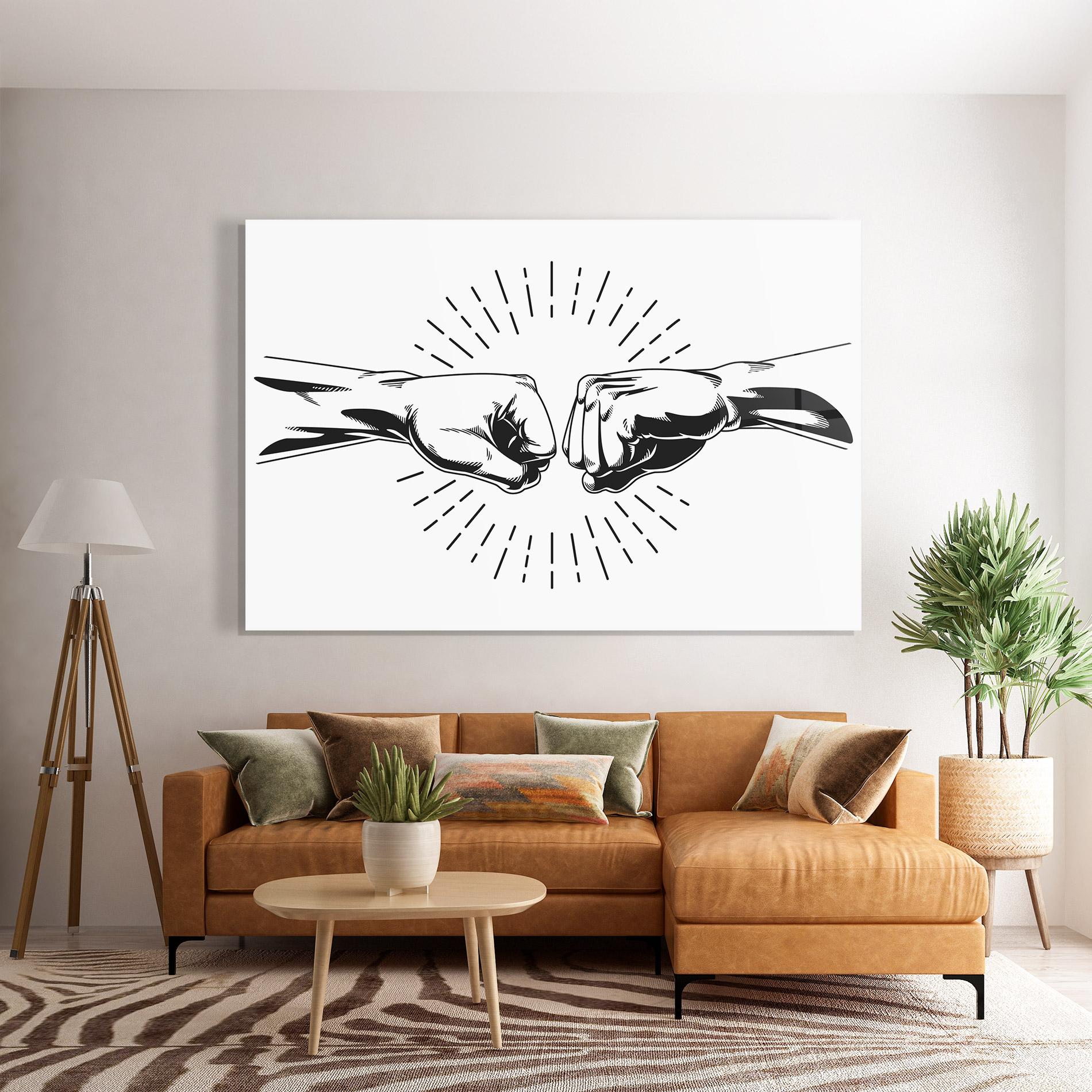 Üvegkép White Handshake Box mockup 7