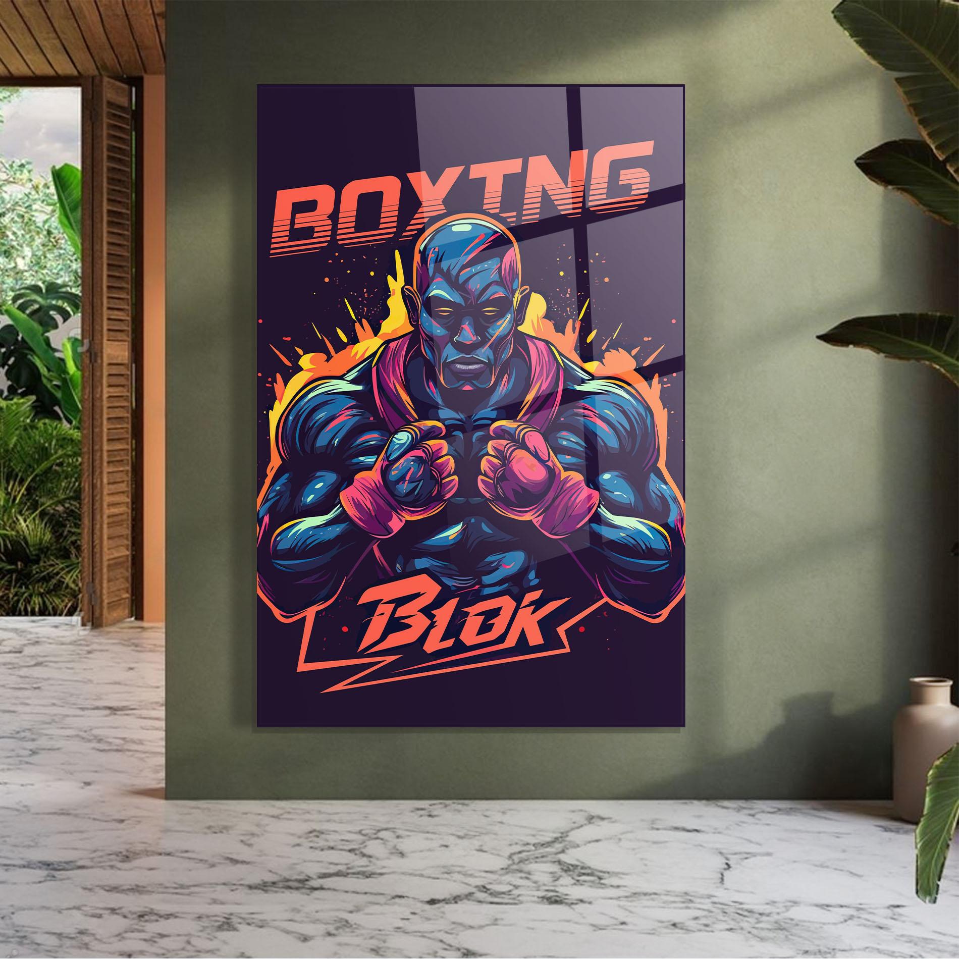 Üvegkép Boxing Blok mockup 7