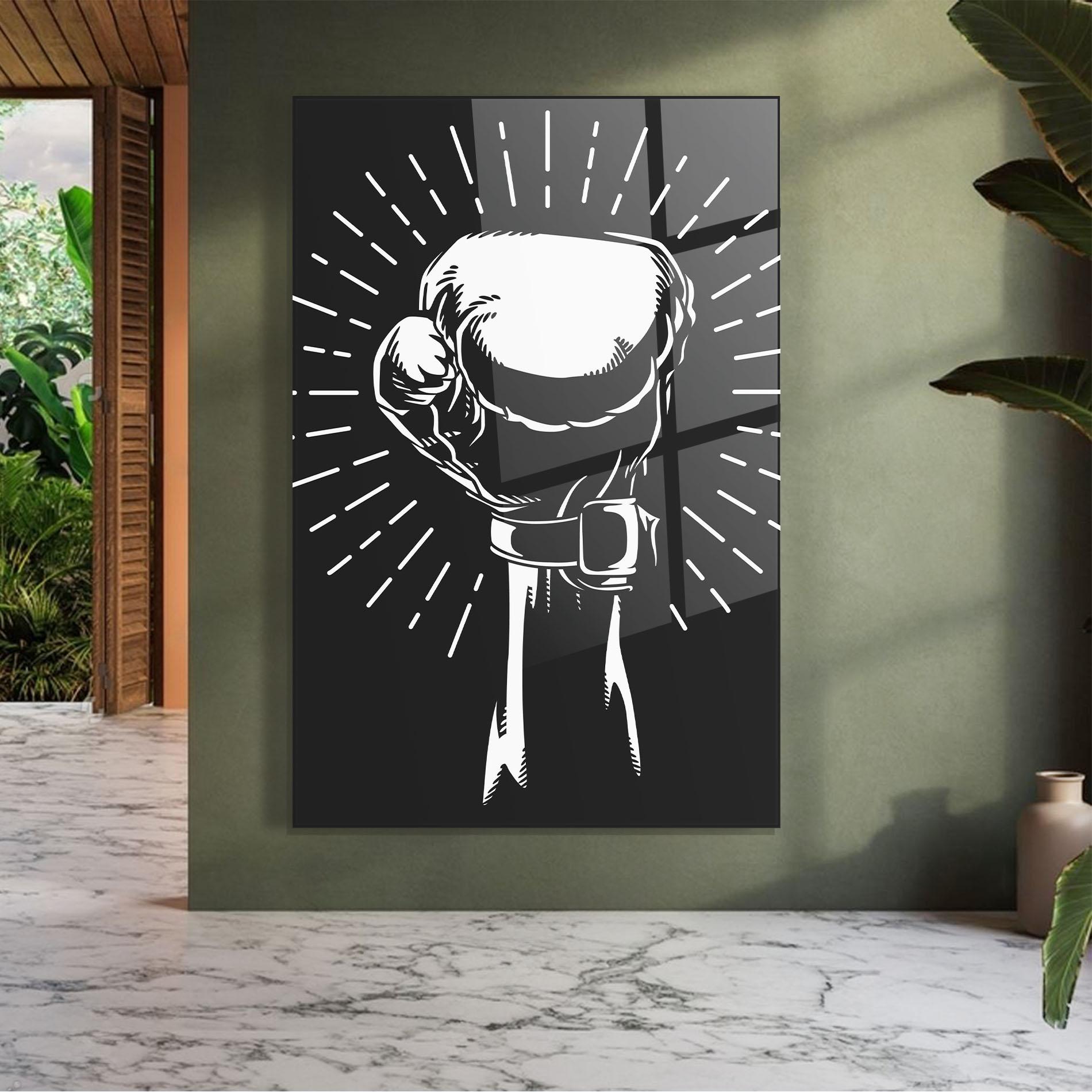 Üvegkép Grey Hand Boxing mockup 7